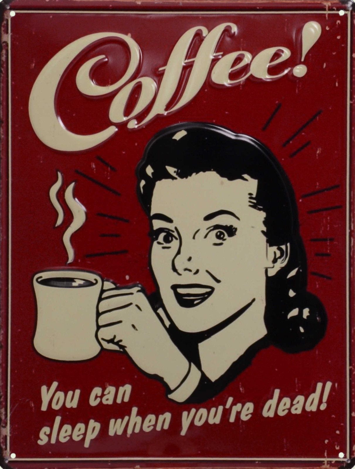 Aubaho Dekoobjekt Blechschild Kaffee Café Restaurant Replikat Retro Design Dekoration