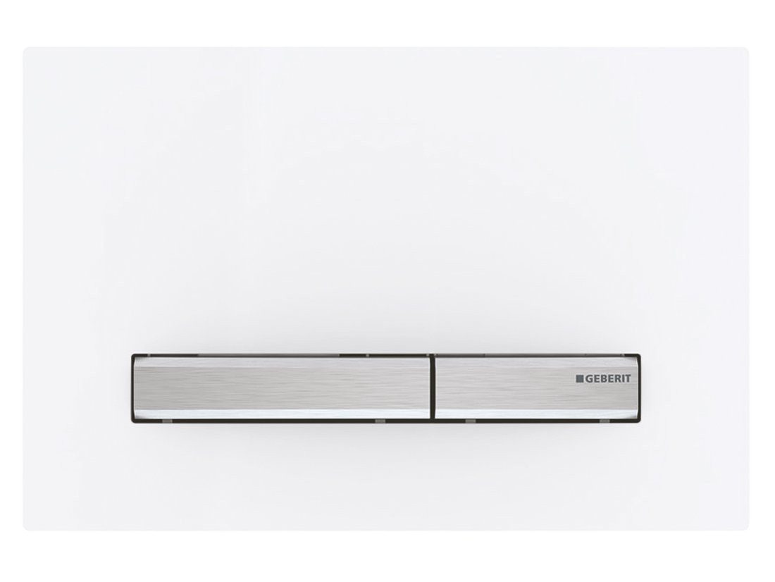 GEBERIT Betätigungsplatte SIGMA50 Dual Betätigungsplatte, Weiß Glanz/Chrom, Geberit-115-788-11-2