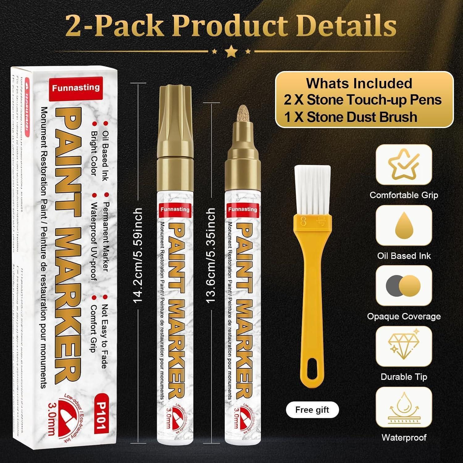 LuxusKollektion Lackmarker Grabstein Stift Gold 2Stk – Bild 2 von 5