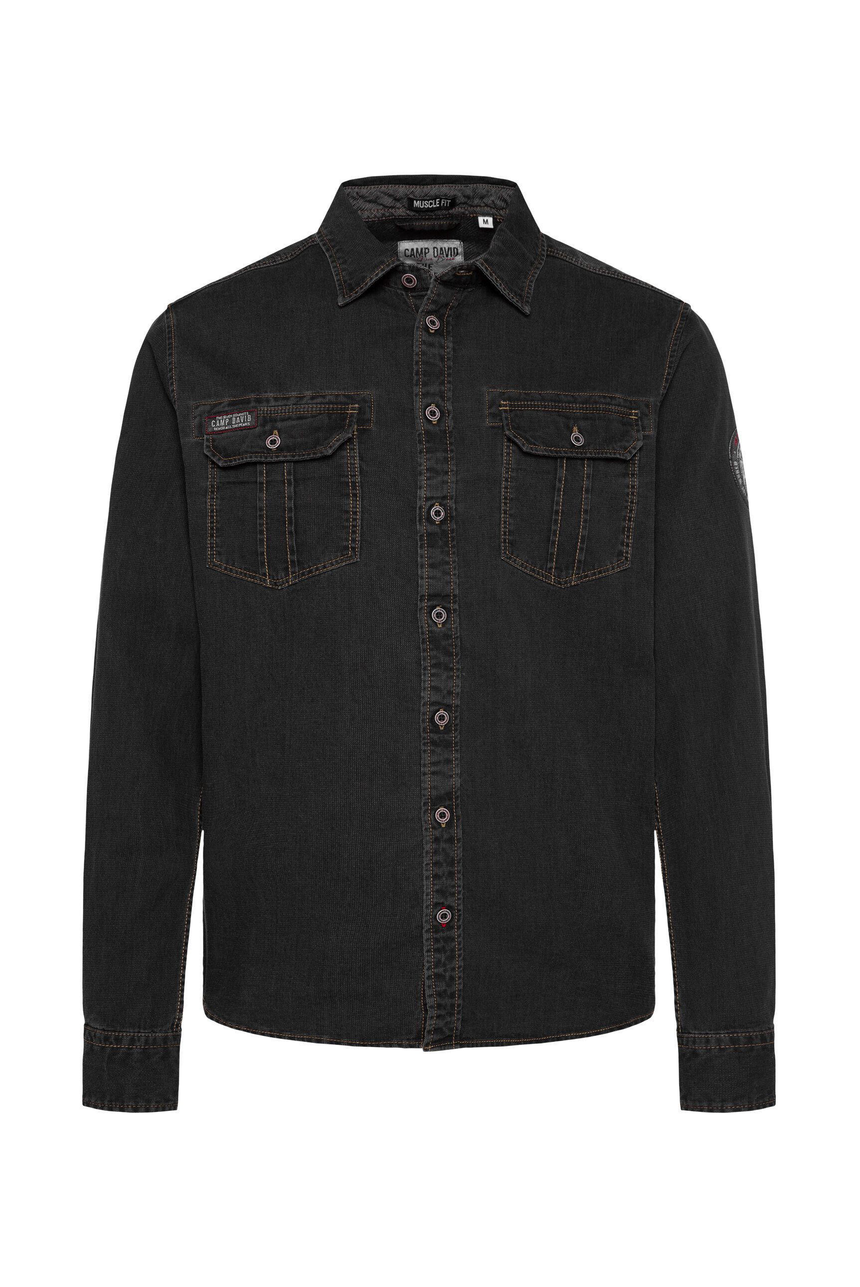 CAMP DAVID Langarmhemd mit Brusttaschen günstig online kaufen