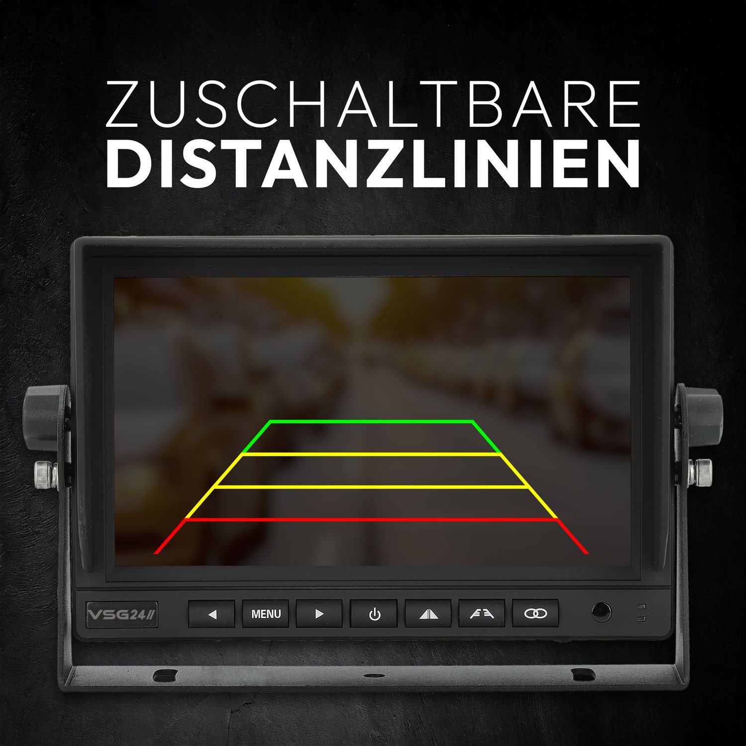 VSG24 7“ Funk Rückfahrsystem EVOLUTION HD mit 21 Meter FUNK Übertragung 1 x Rückfahrkamera (für Wohnmobil & LKW, KFZ Set kabellos inkl. einfach zum Nachrüsten DIY)