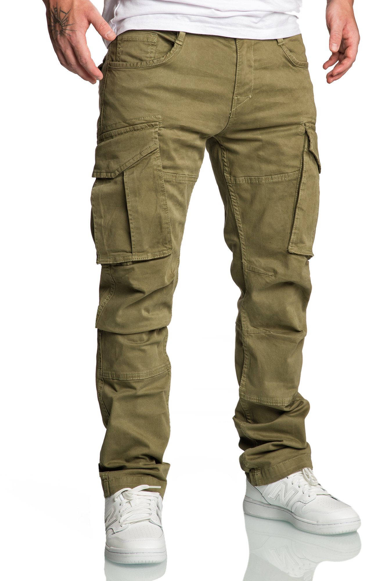 Amaci&Sons Chinohose WYATT Cargo Jogger-Chino Herren Cargo Jogger Chino Hose Jeans