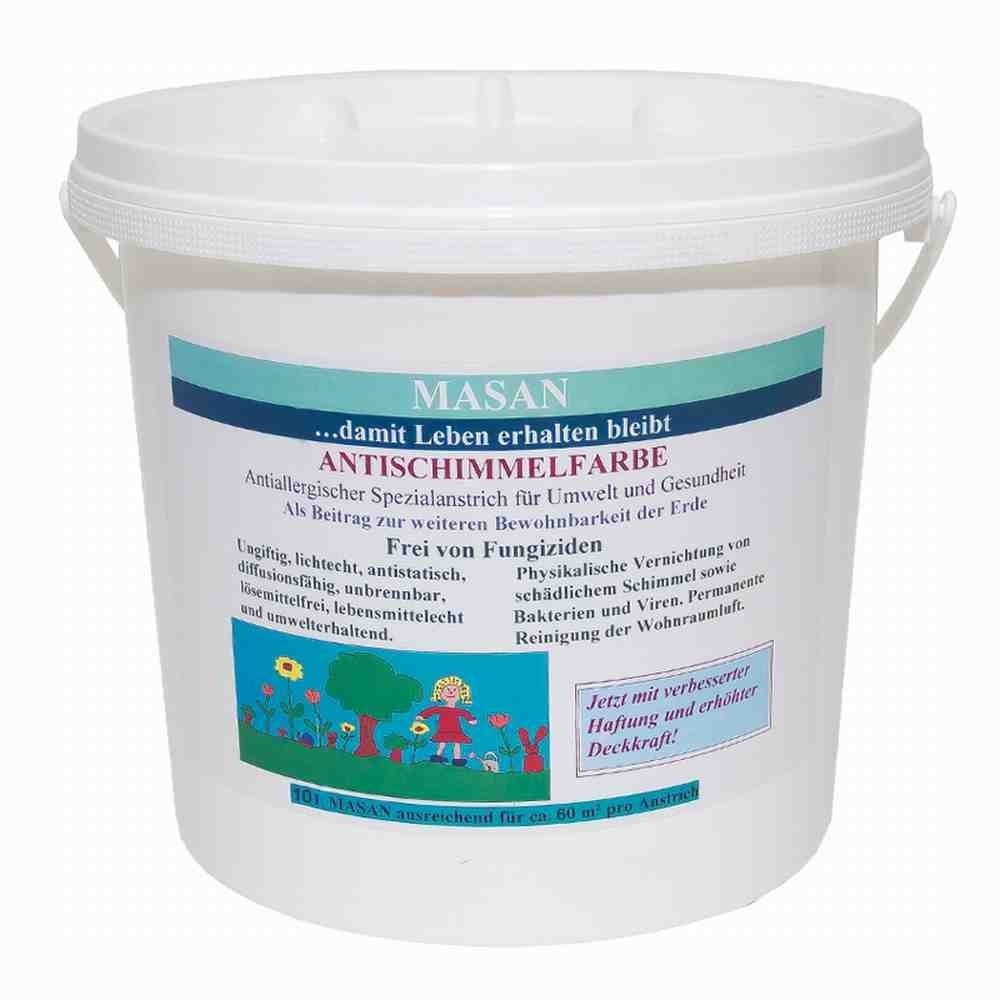 Masid Wandfarbe Masan Antischimmelfarbe, 3 Gebindegrößen wählbar: 1 l für 5 m² / 5 l für 30m² / 10 l für 60 m²