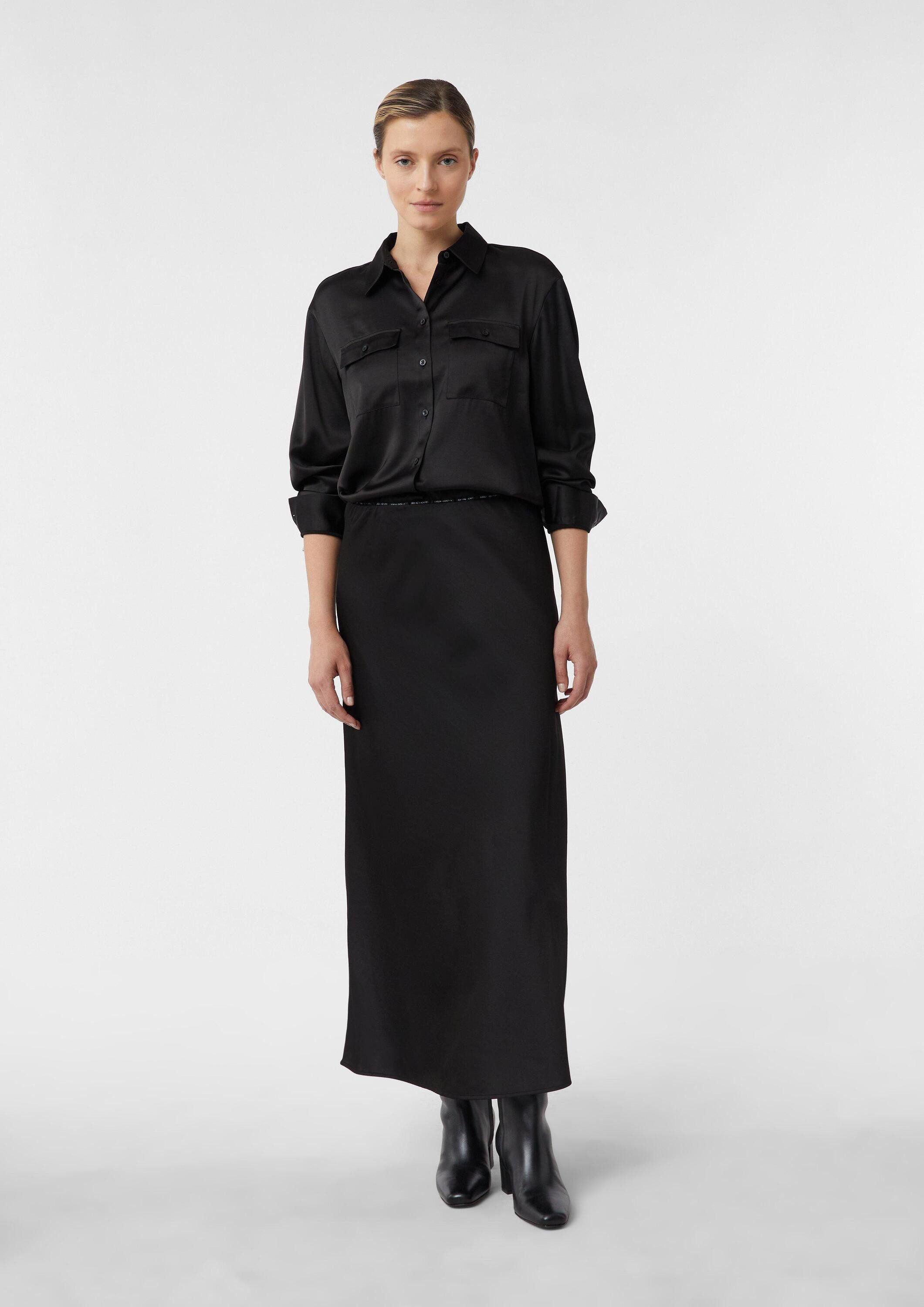 comma Maxirock Rock Fließender Satinrock mit Elastikbund