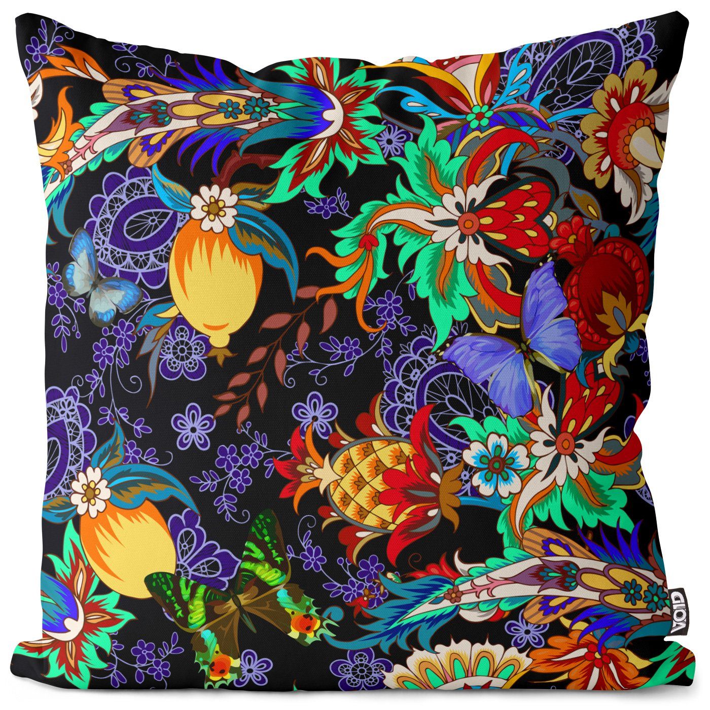 Kissenbezug, Asien Paisley-Muster Palmen-Blätter Stück), Dschungel Safari Blumen-Muster Sofa-Kissen S VOID Früchte Blüten Afrika Ur-Wald orientalisch bunt (1 Indien Orient