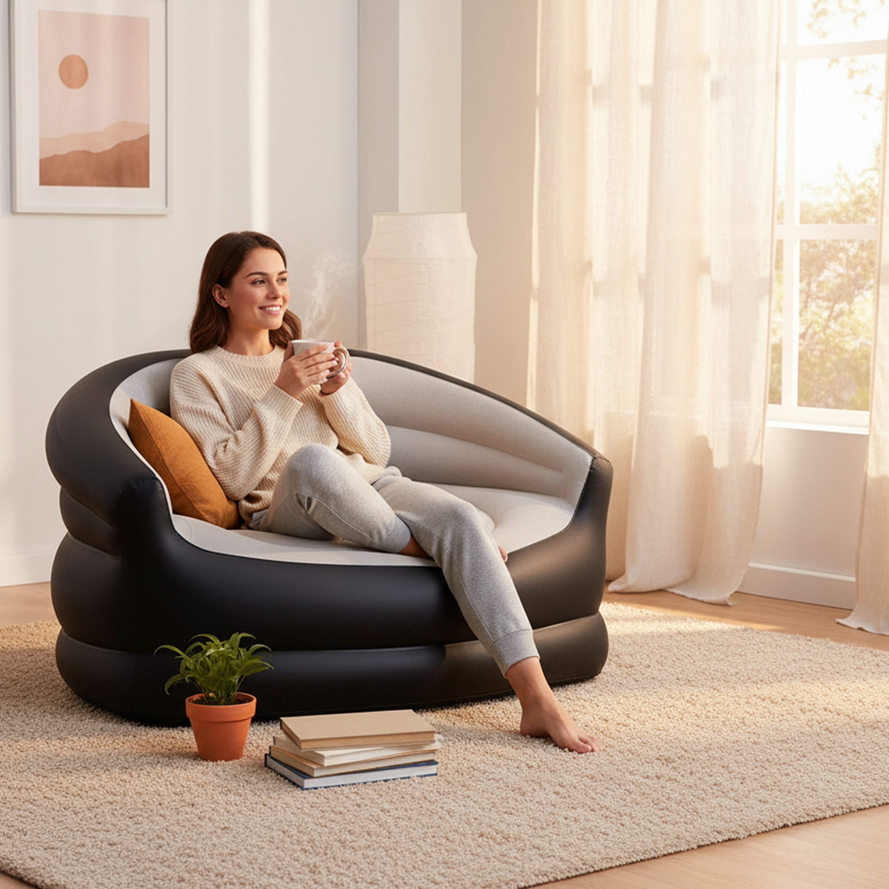 Avenli Luftsofa Avenli aufblasbares Sofa 138 x 87 x 71 cm, (Avenli aufblasbares Sofa, Luftsofa aufblasbar 138x87x71 cm), Rückenlehne für hervorragende Stabilität und Sitzkomfort