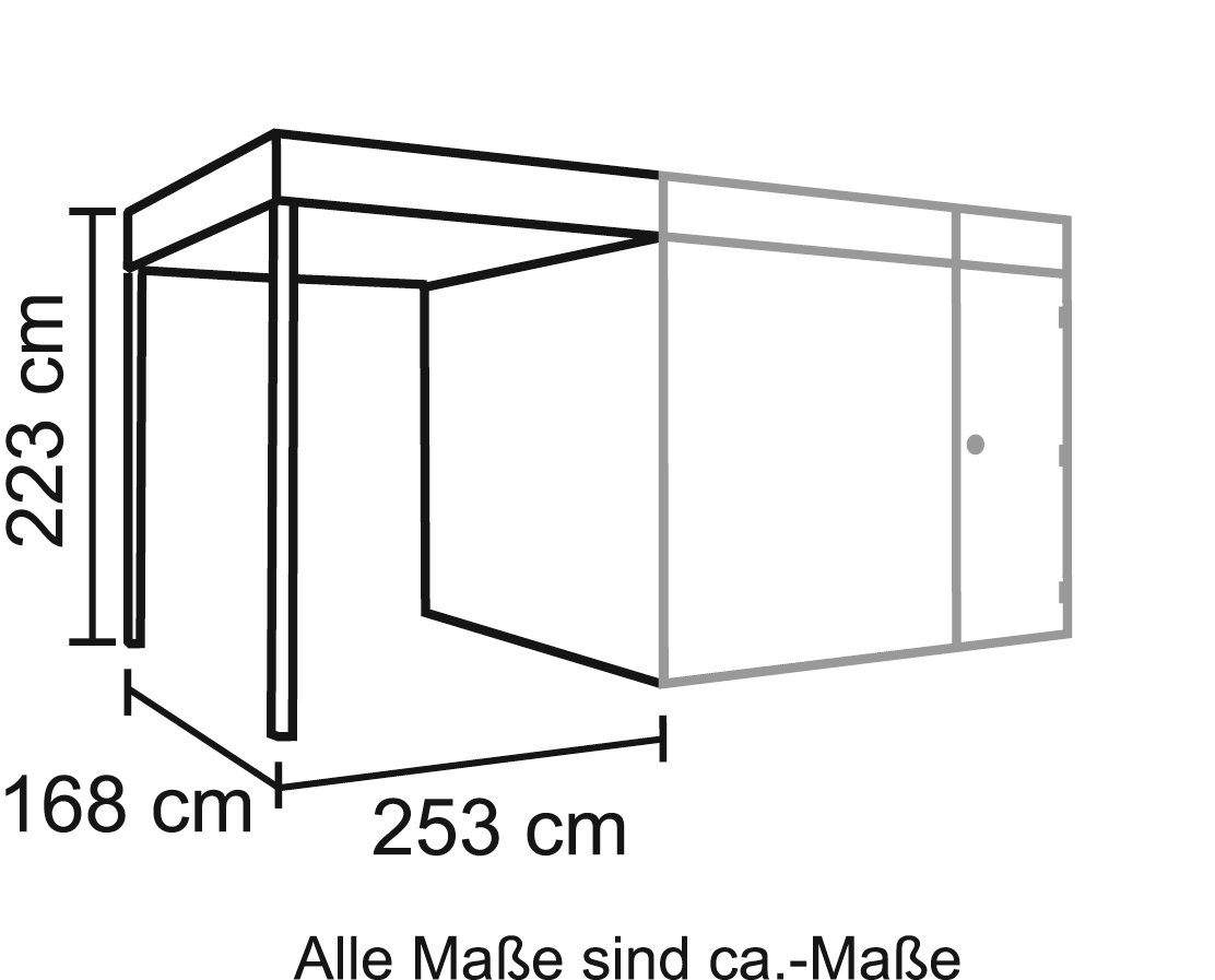 Skanholz Schleppdach, BxT: 168x253 cm, für Cross Cube 3+4