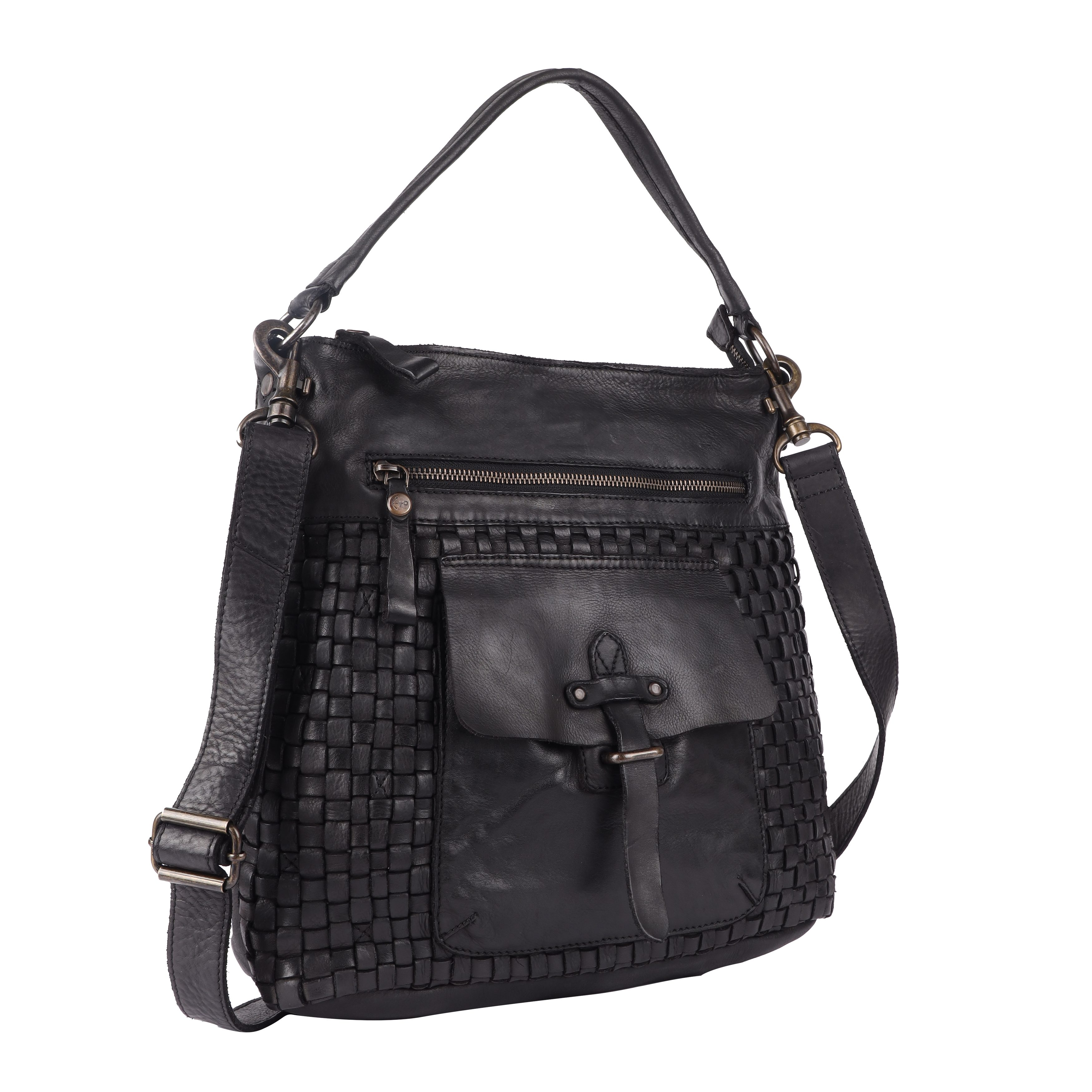 HARBOUR 2nd Handtasche Iris, Damen Umhängetasche, Schultertasche, Tragetasche in Flechtoptik