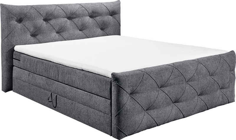 ED EXCITING DESIGN Boxspringbett Tarragona (7-St), zwei Bettkästen, harte Seite mit Kokosmatte, weiche Seite mit Filz