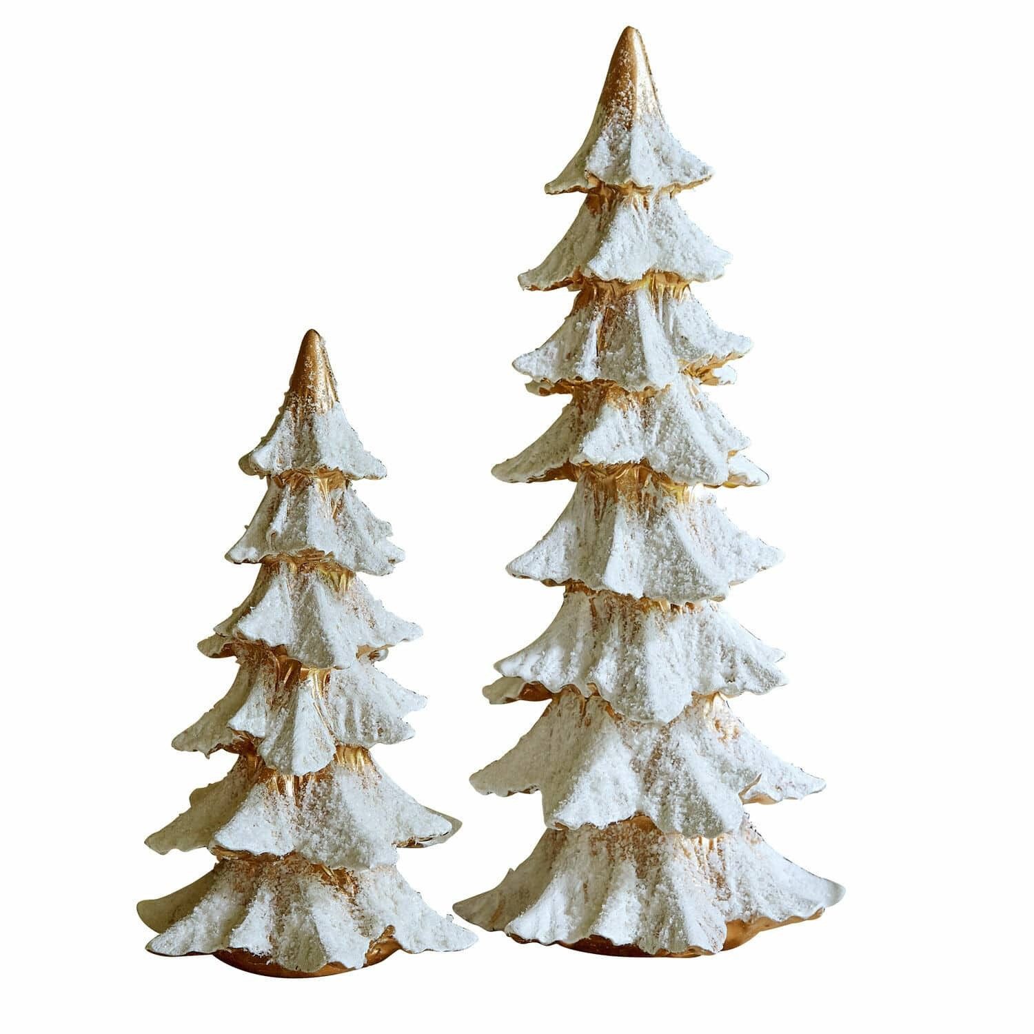 Weihnachtsfigur Deko-Baum 2er Set Norbury weiß/gold