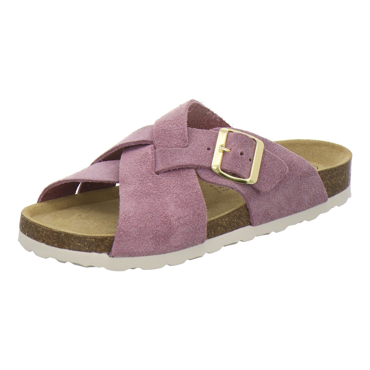 AFS-Schuhe 214165 modische Pantolette für Damen mit Fußbett, bequeme Sandalen aus Leder