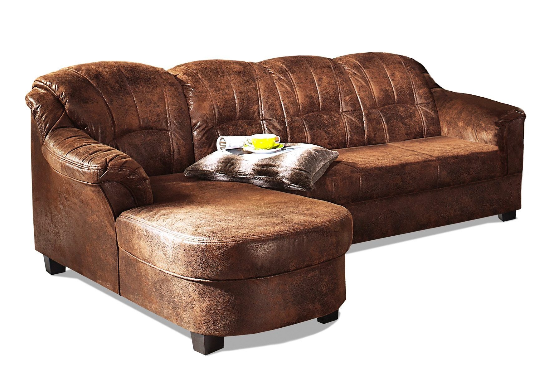 Home affaire Ecksofa Budapest zeitlos & elegant, bequeme Armlehnen, L-Form, wahlweise mit Bettfunktion, mit Recamiere oder Ottomane