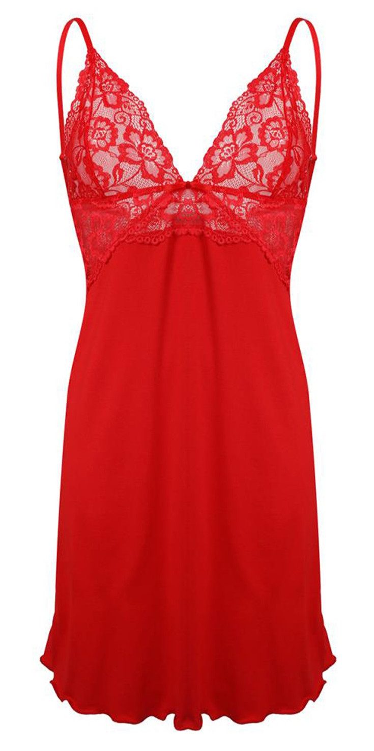 DKaren Negligé feminines Nachthemd mit Spitzendetails