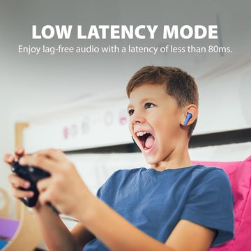 Avantalk Clan K2 - BT mit Lautstärkebegrenzung, Kabellose, anpassbare Passform In-Ear-Kopfhörer (Sicherer Hörgenuss für Kinderohren, dank maximaler Lautstärke von 85 dB., geringe Latenz, 3 EQ-Modi Niedliche, Ohrhörer für Jungs & Mädchen)