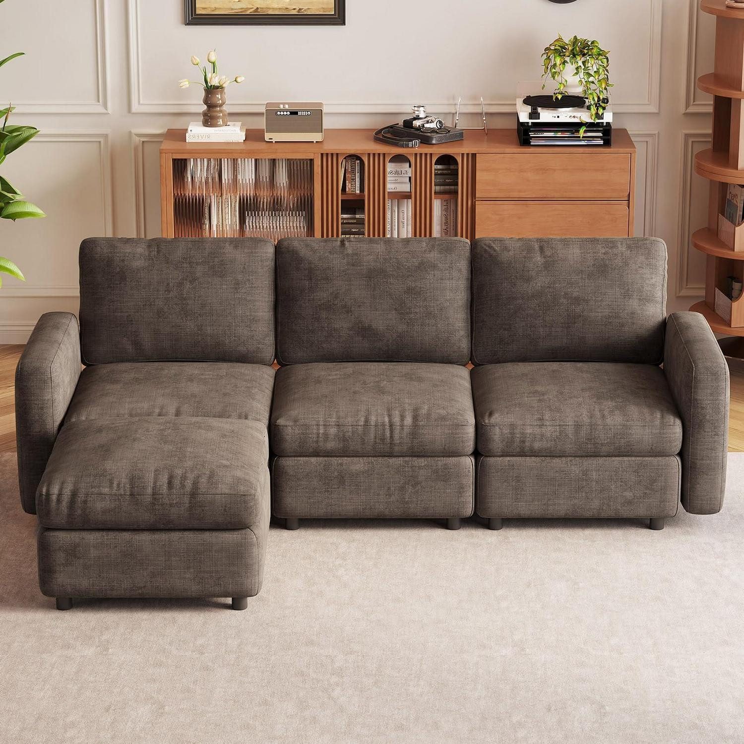 LuxusKollektion 4-Sitzer Sofa Modulares Cloud Sitzmöbel 4 Sitzplätze (3 Sitze und 1 Ottomanen)