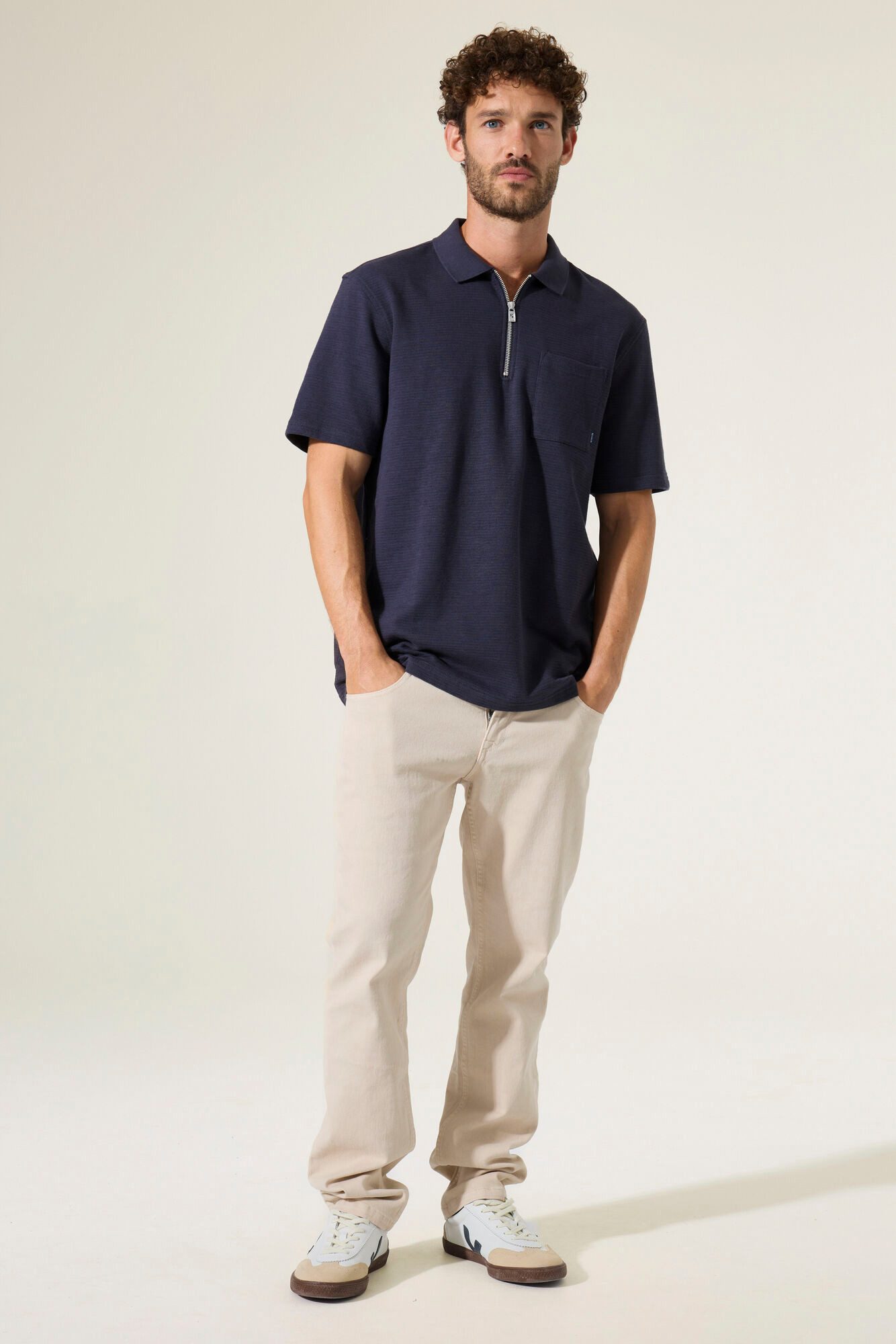 Garcia Poloshirt Garcia Poloshirt mit Zip - dunkelblau (1-tlg)