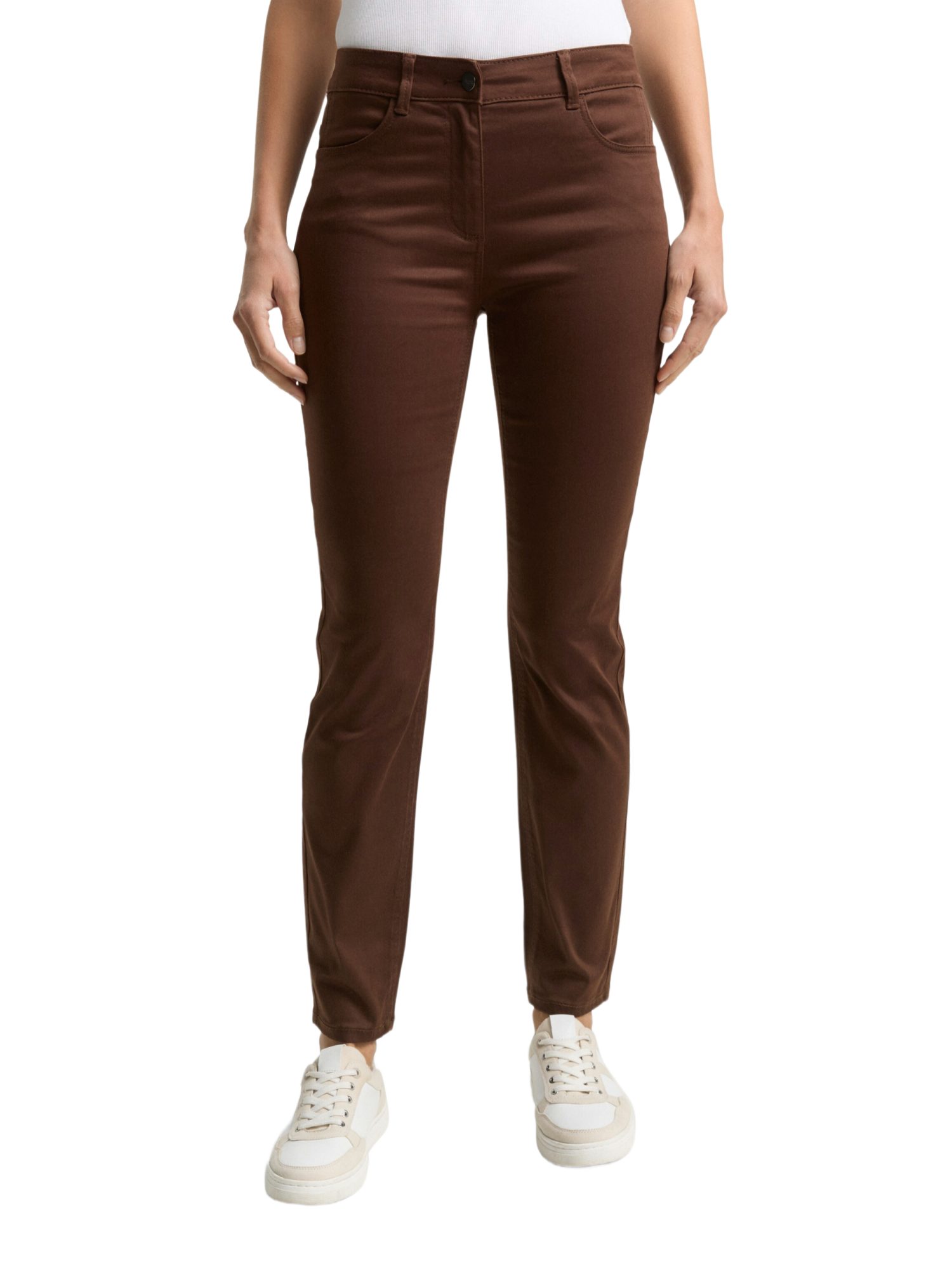 TOM TAILOR Chinohose H braun,Basic,Baumwolle,Unifarben,Slim Fit,Mittel