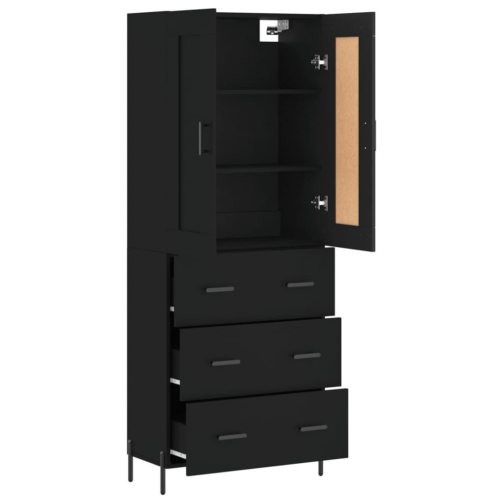 Schwarz Hochschrank Schrank Highboard 69,5x34x180 Kleiderschrank cm Regal vidaXL Holzwerksto