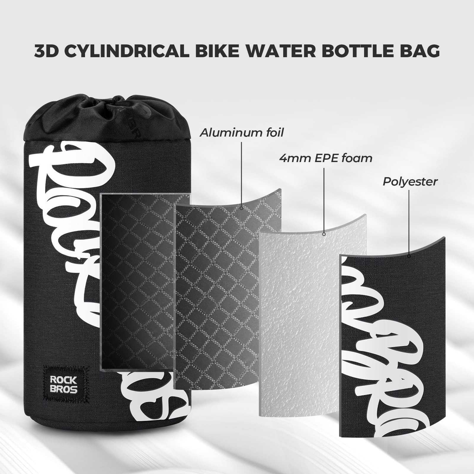 ROCKBROS Fahrradtasche Ohne Schrauben, Pouch Bag Bikepacking, Einfache Montage, 1L Fassungsvermögen, vielseitig einsetzbar