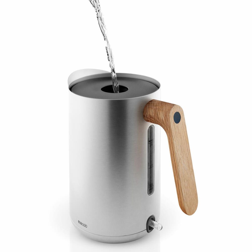 Eva Solo Wasserkocher Elektrisch Edelstahl/Kunststoff/Eiche Silber 1.5 L, 1,5 l, 2200 W