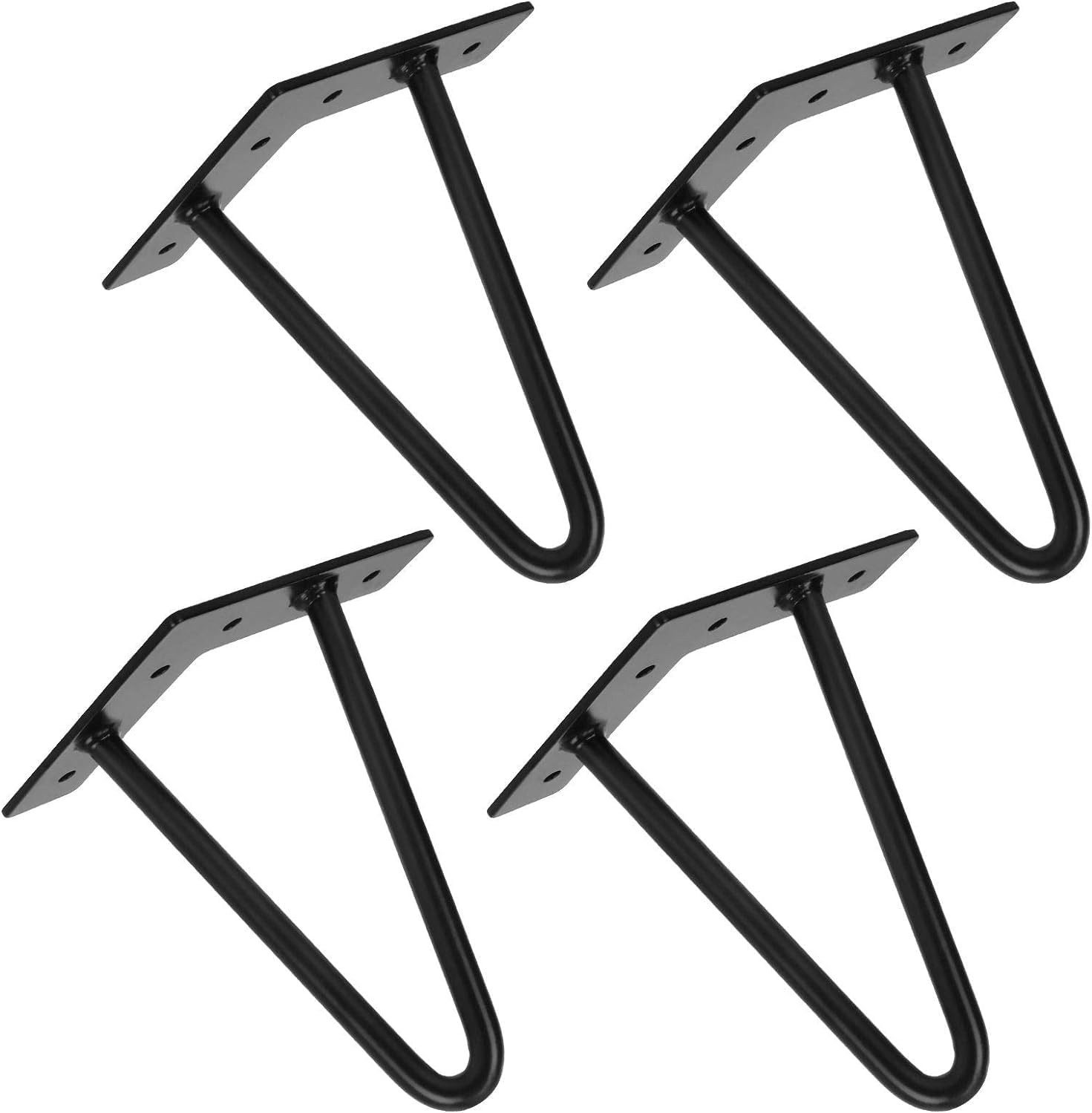 Möbelhandel Klipenstein Möbelfuß 4 Stück Metall Schrankfüße Möbelfüße Schwarz 10/20 cm mit Stützfuß