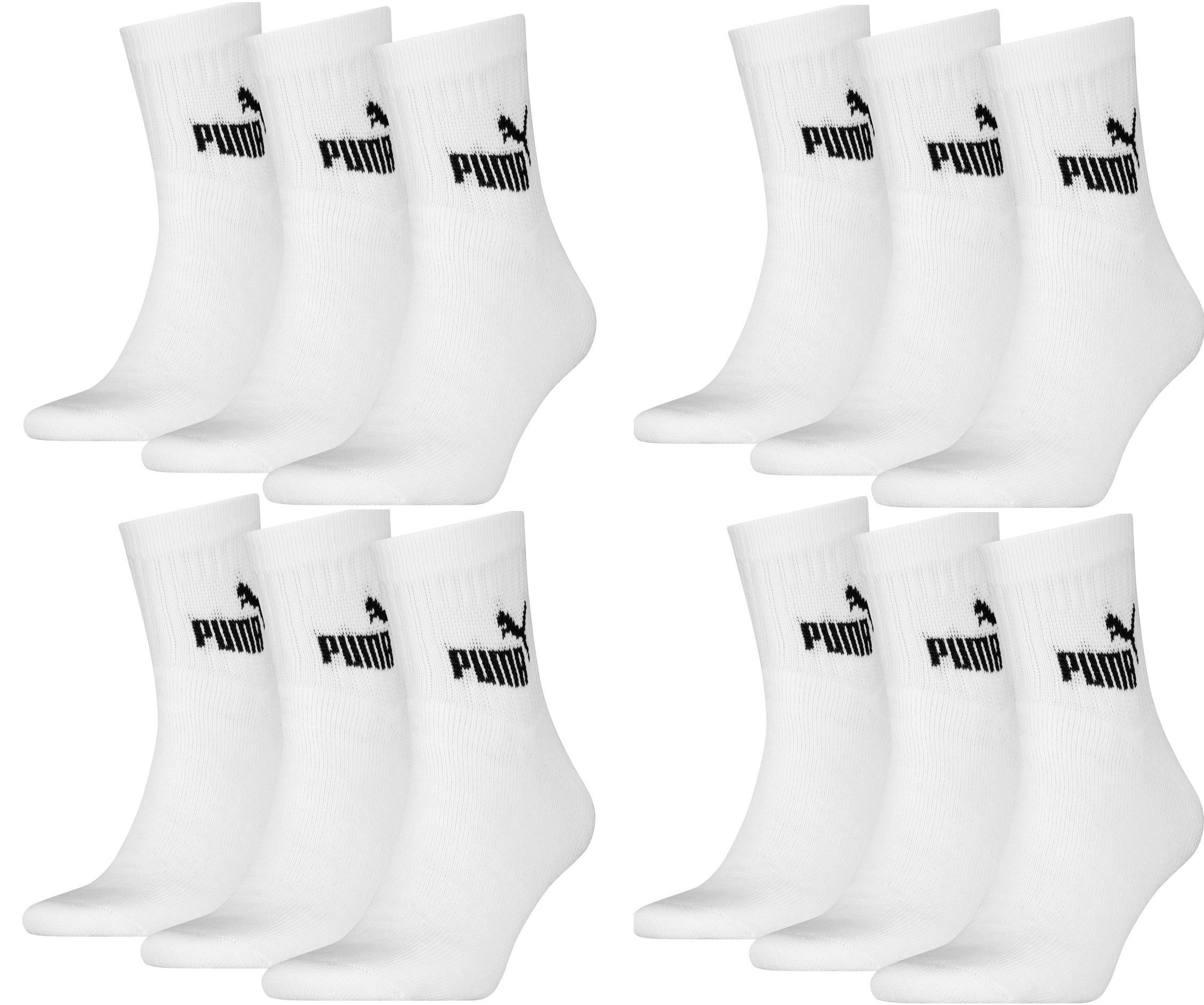 Sportsocken PUMA Herren Damen Short Crew Sport Socken Elements 12 Paar