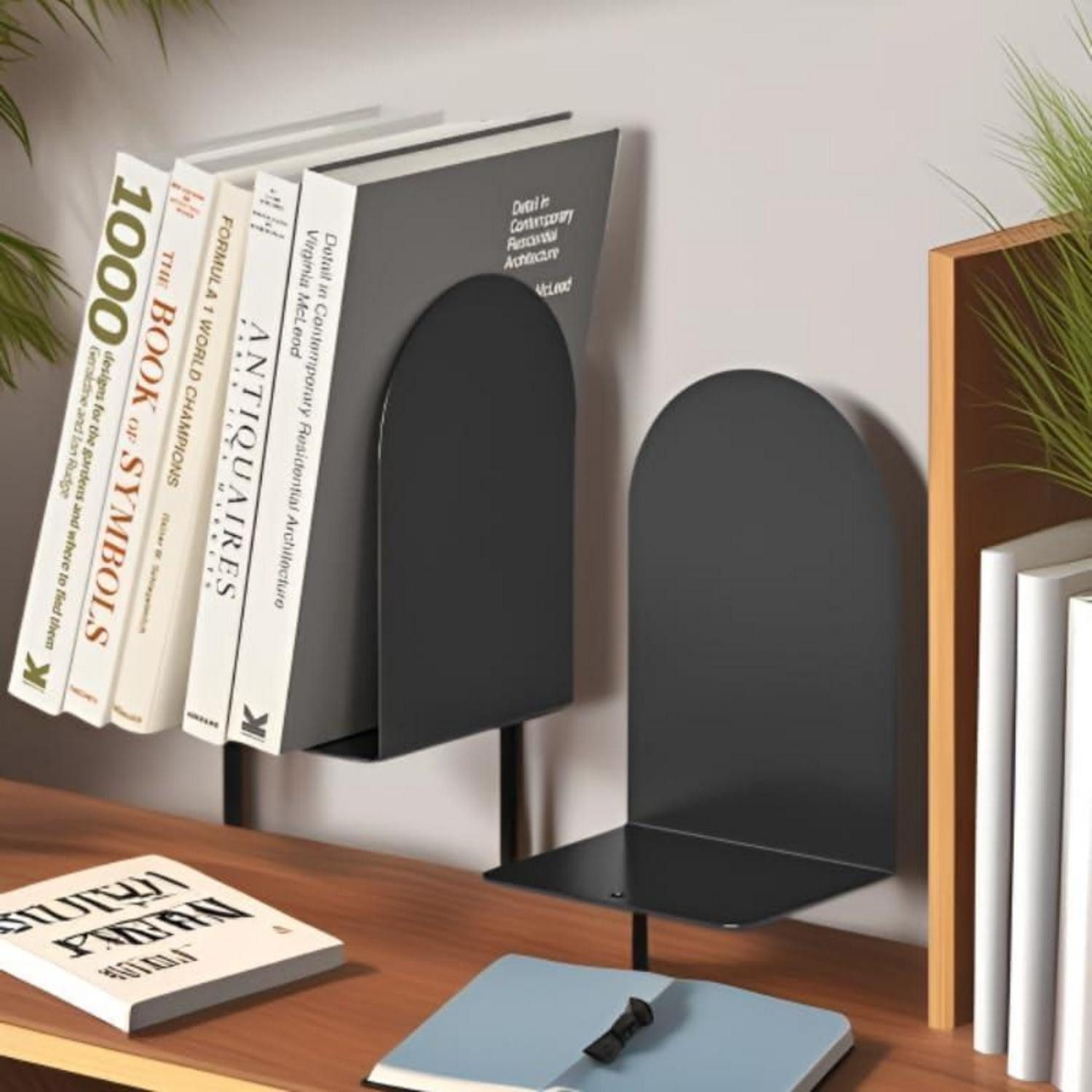 LuxusKollektion Buchstütze 8er Set Metall Buchstützen Schwarz, Schwere BücherhalterRostfrei