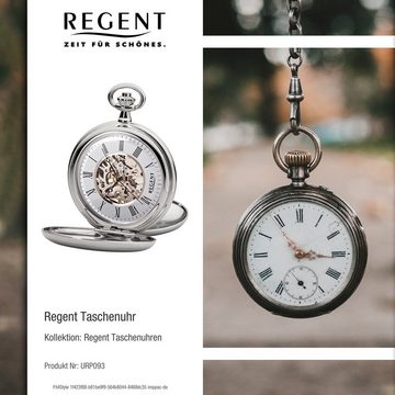 Regent Taschenuhr Regent Taschenuhr für Damen Herren P-36, (Analoguhr), Herren Taschenuhr rund, extra groß (ca. 50mm), Metall verchromt