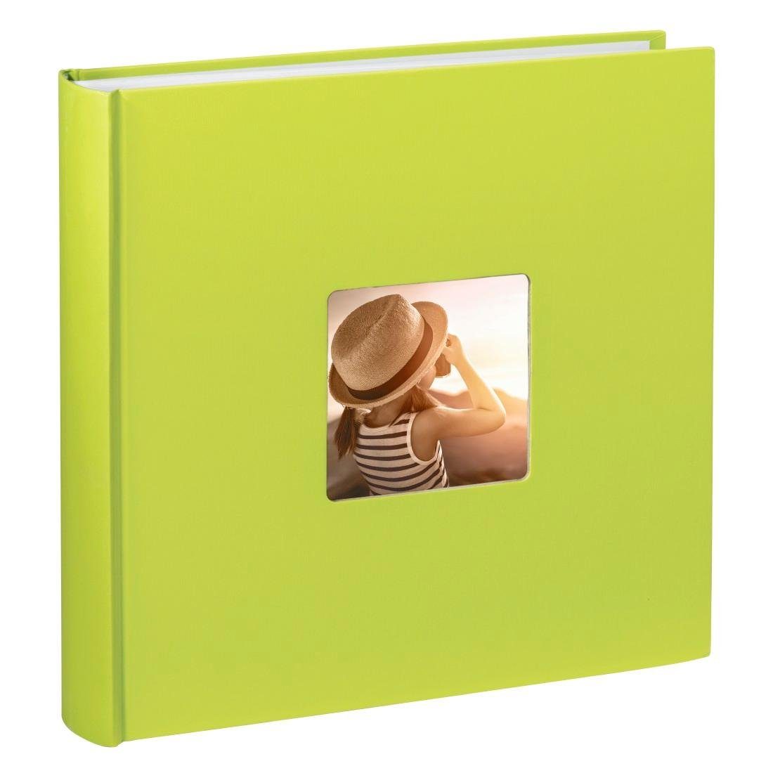 Hama Fotoalbum Jumbo cm, Seiten, unifarbenem Gestalten x Album, Kiwi, Fotoalbum 30 30 ideal Einband zum aus 100 Strukturpapier