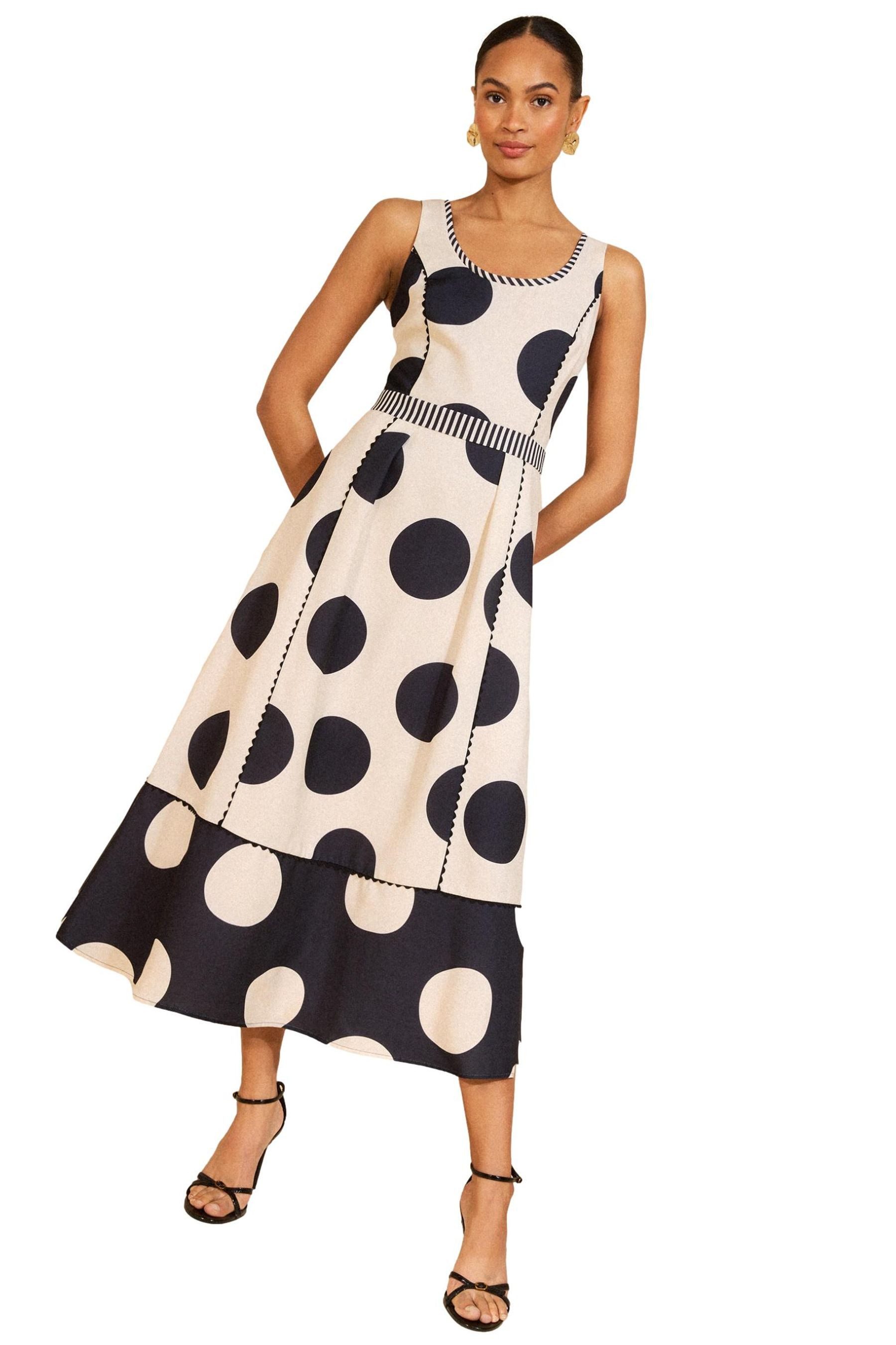 Midikleid Love & Roses Midikleid mit U-Ausschnitt