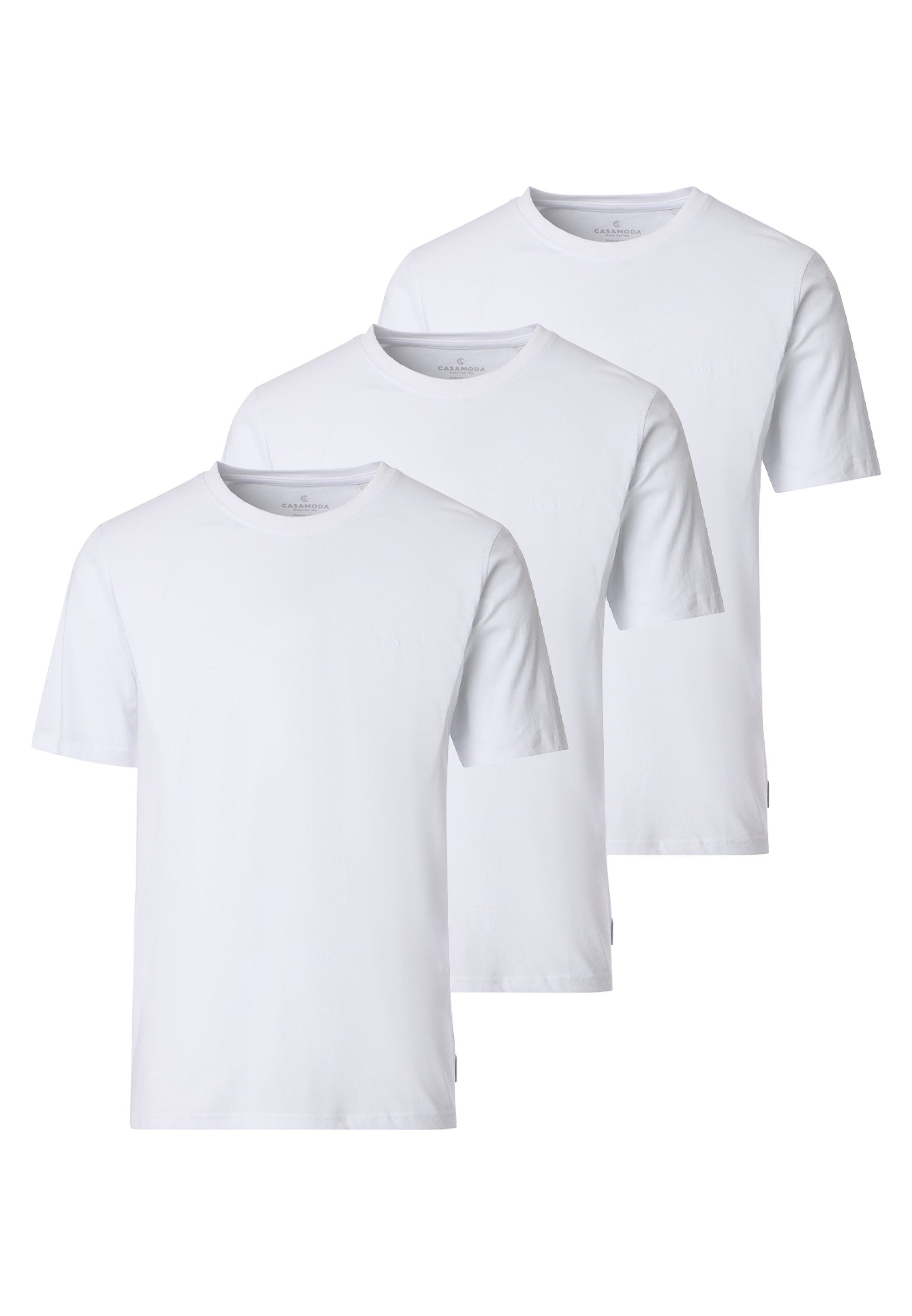 CASAMODA T-Shirt 3er Pack Basic (Spar-Set, 3-tlg) T-Shirt - Baumwolle - Atmungsaktiv - Reine Baumwollqualität. € 52,95