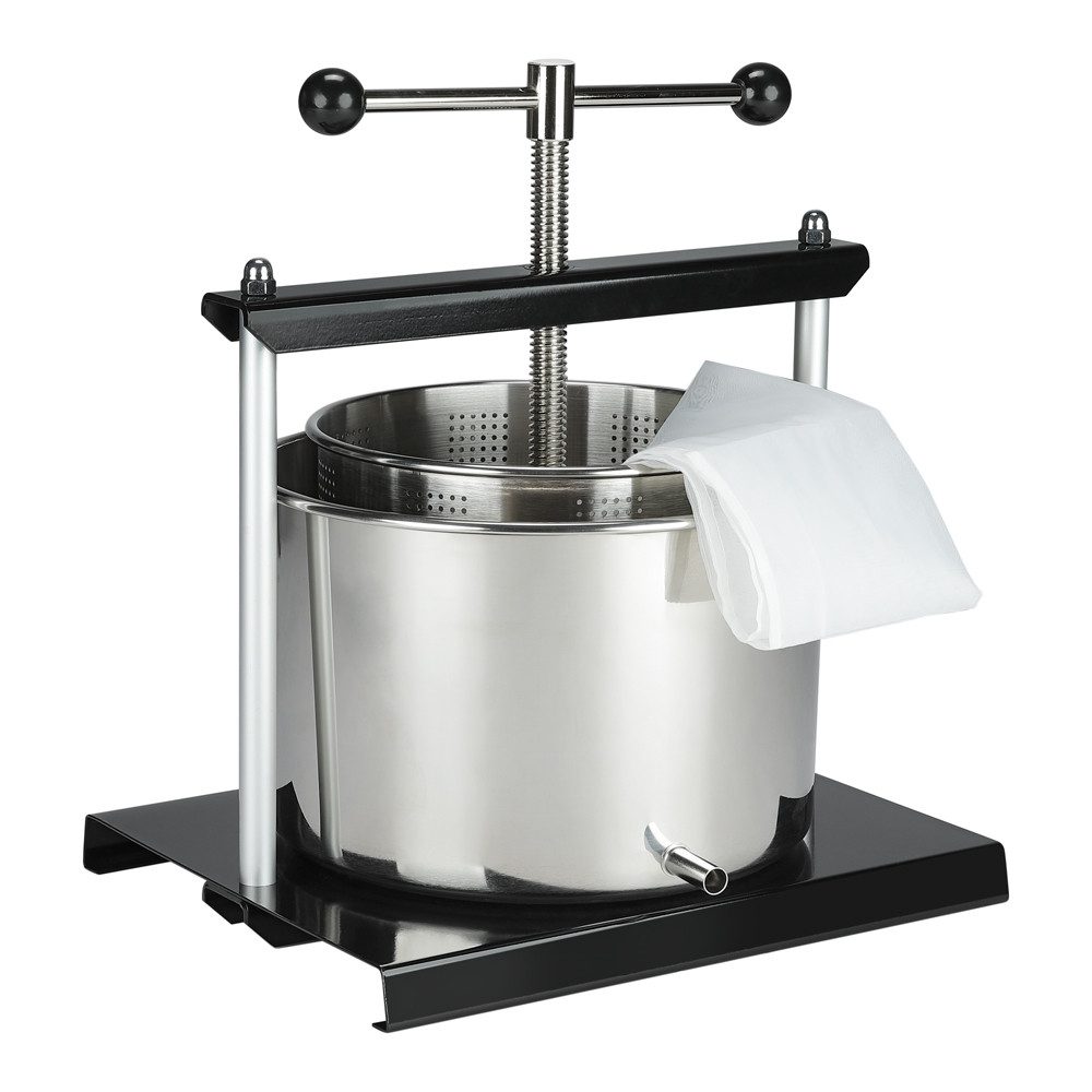 Melko Entsafter Fruchtpresse Obstpresse Entsafter 5 Liter Edelstahl Beerenpresse, 0,00 W, rostfrei