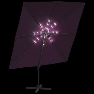 vidaXL Sonnenschirm LED-Ampelschirm Bordeauxrot 400x300 cm Sonnenschirm