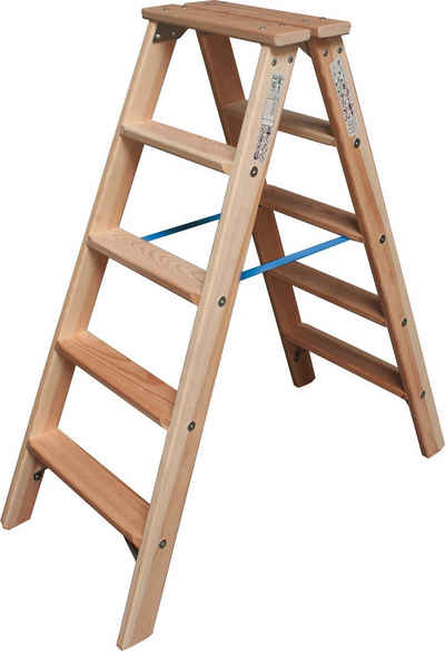 KRAUSE Doppelleiter »STABILO«, Holz, 2x5 Stufen, Arbeitshöhe ca. 245 cm