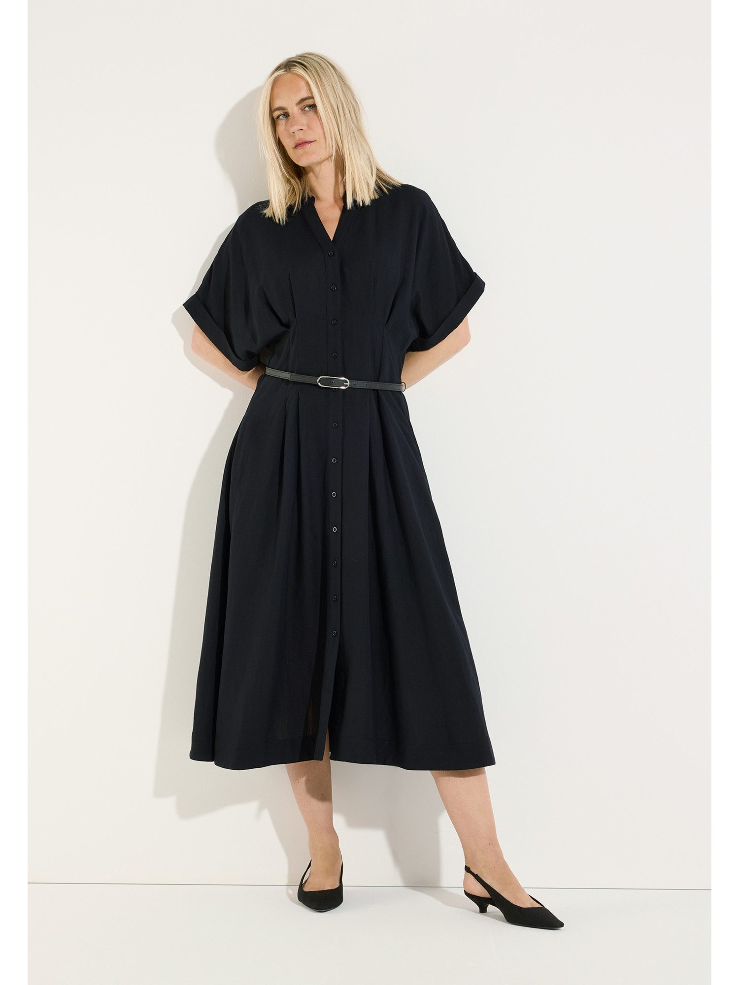 MORE&MORE Blusenkleid weites, lockeres Hemdblusenkleid