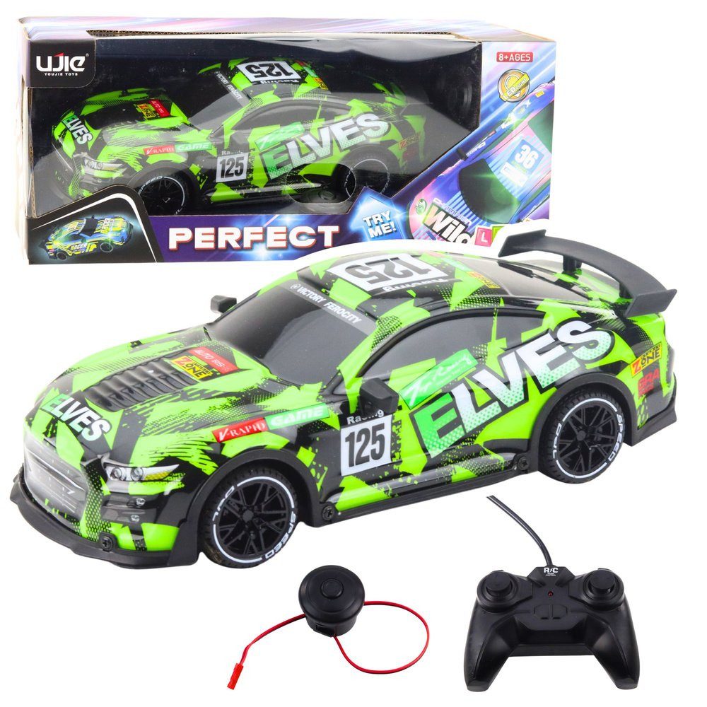 Wisam RC-Auto Sportwagen ferngesteuert mit Fernbedienung und Sound, grün