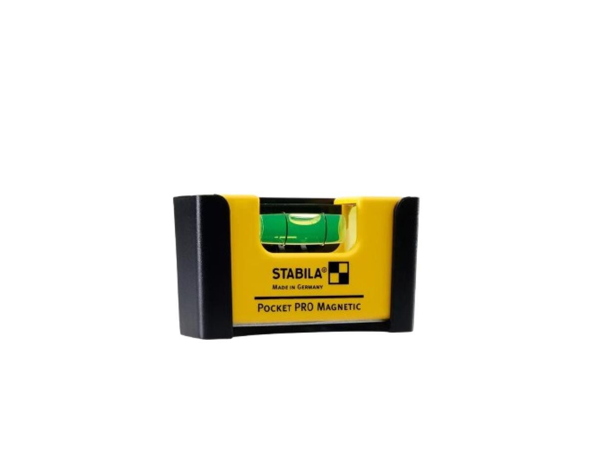 Stabila Wasserwaage Pocket PRO Magnetic, 7 cm, Seltenerd-Magnetsystem mit Gürtel-Clip