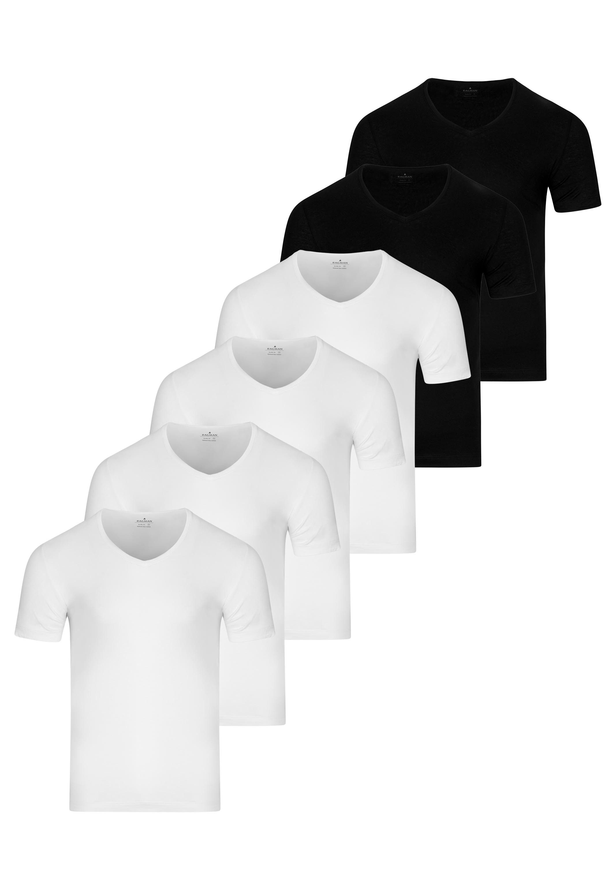 RAGMAN Unterhemd 6er Pack Basic (Spar-Set, 6-St) Unterhemd / Shirt Kurzarm - Baumwolle - Atmungsaktiv