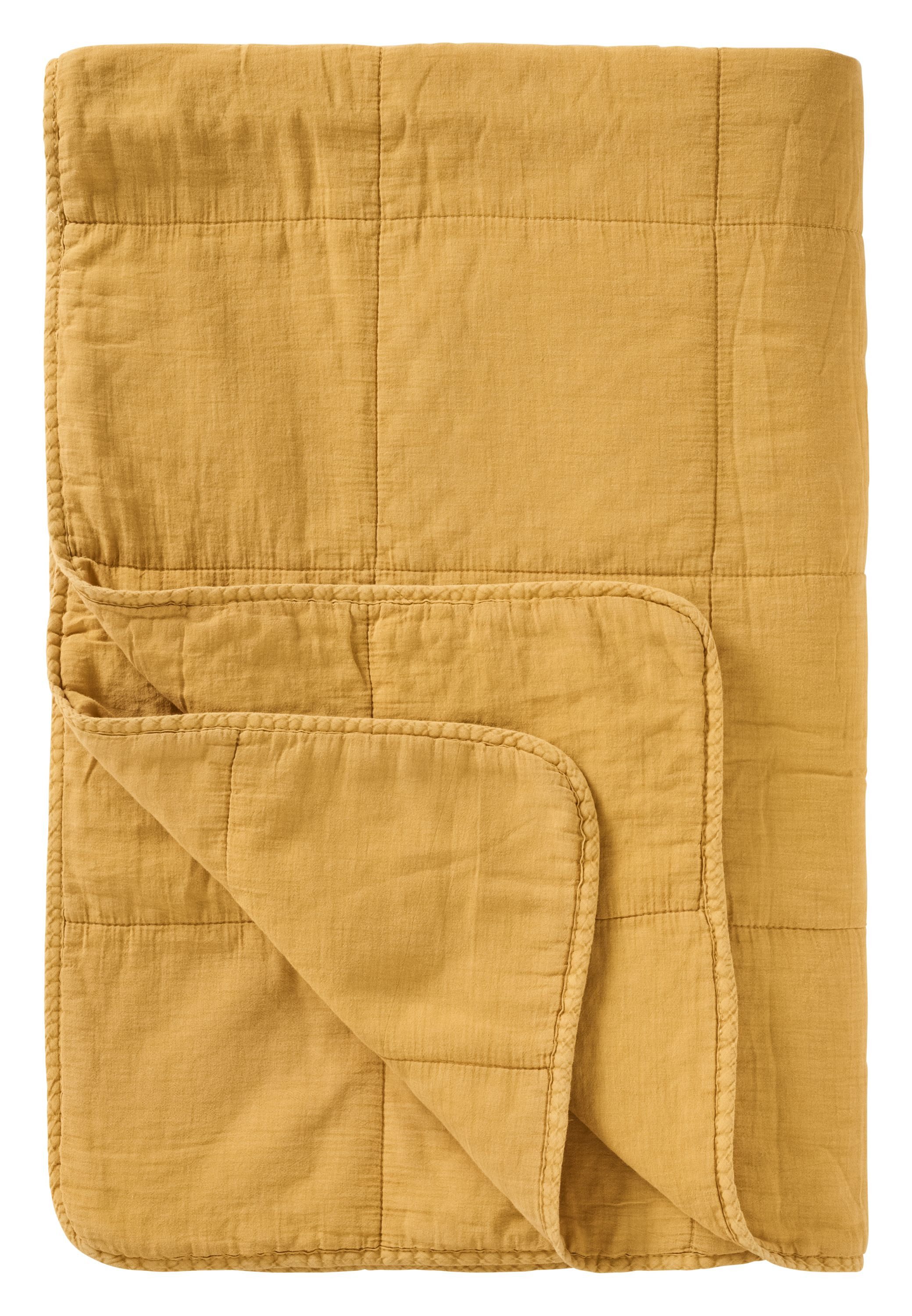 Ib Laursen Tagesdecke Ib Laursen - Decke Quilt Tagesdecke 180x130cm Vintage Harvest Gelb