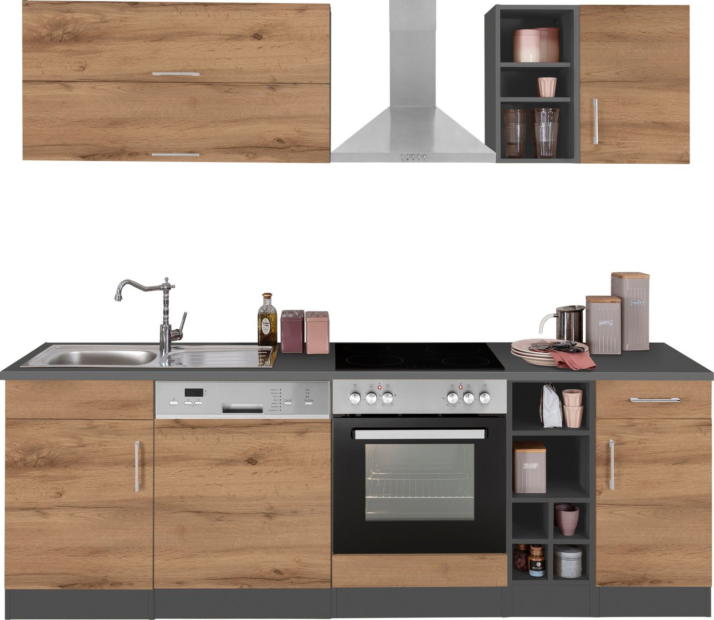 HELD MÖBEL Küchenzeile »Colmar«, mit E-Geräten, Breite 240 cm-HomeTrends