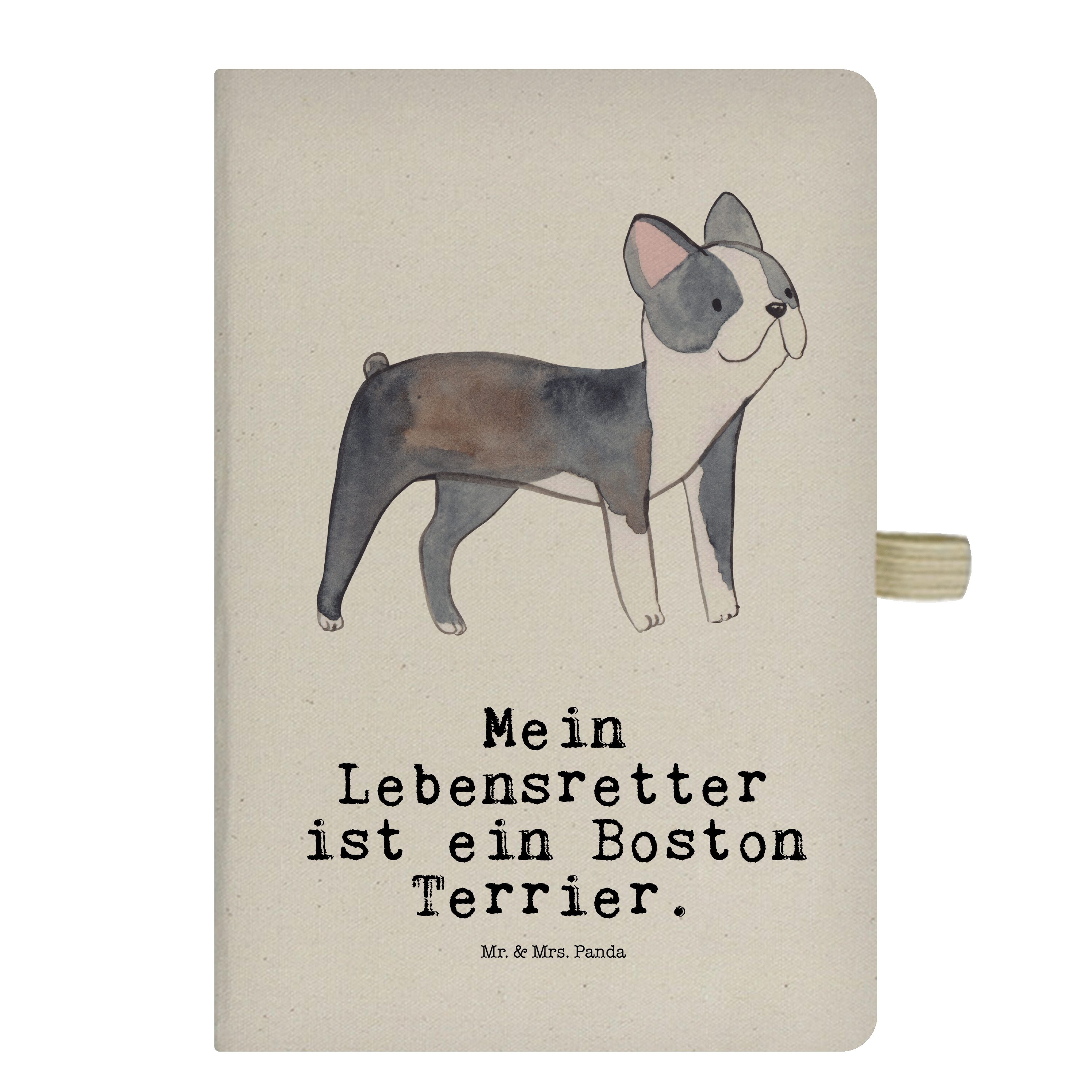 Mr. & Mrs. Panda Notizbuch Boston Terrier Lebensretter - Transparent - Geschenk, Rassehund, Skiz | Notizbücher
