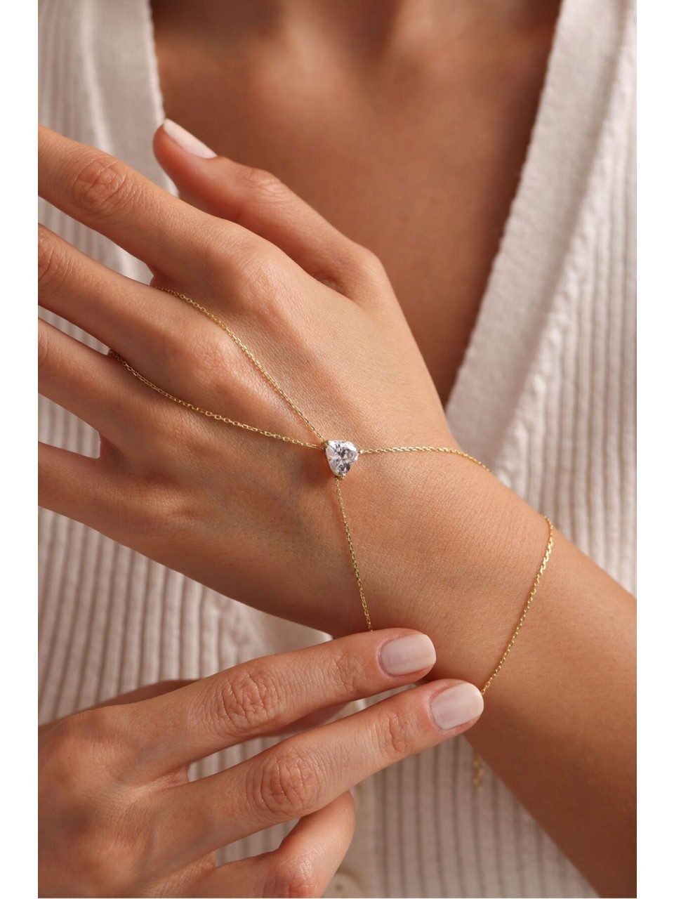 Nisan Ketten und Armband Set, Silber Handkette – Goldbeschichtete Şahmeran- günstig online kaufen