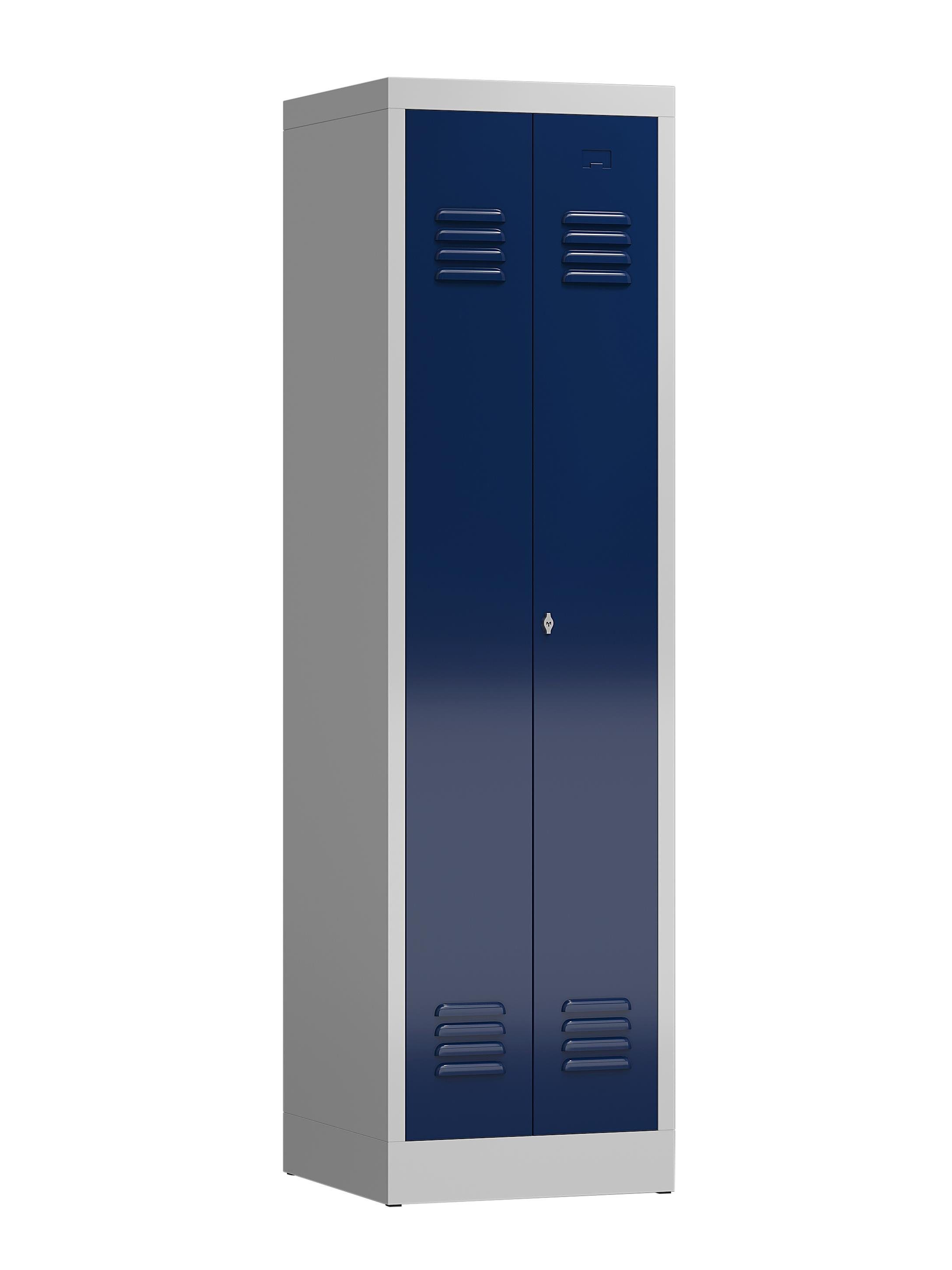 Steelboxx Spind Kleiderspind mit Korpus: Komplett Anthrazit (1-St) 180x50x50cm montiert, schwarz-weiß keine 7035 RAL Türen: erforderlich Lichtgrau/ und Montage verschweißt Trennung