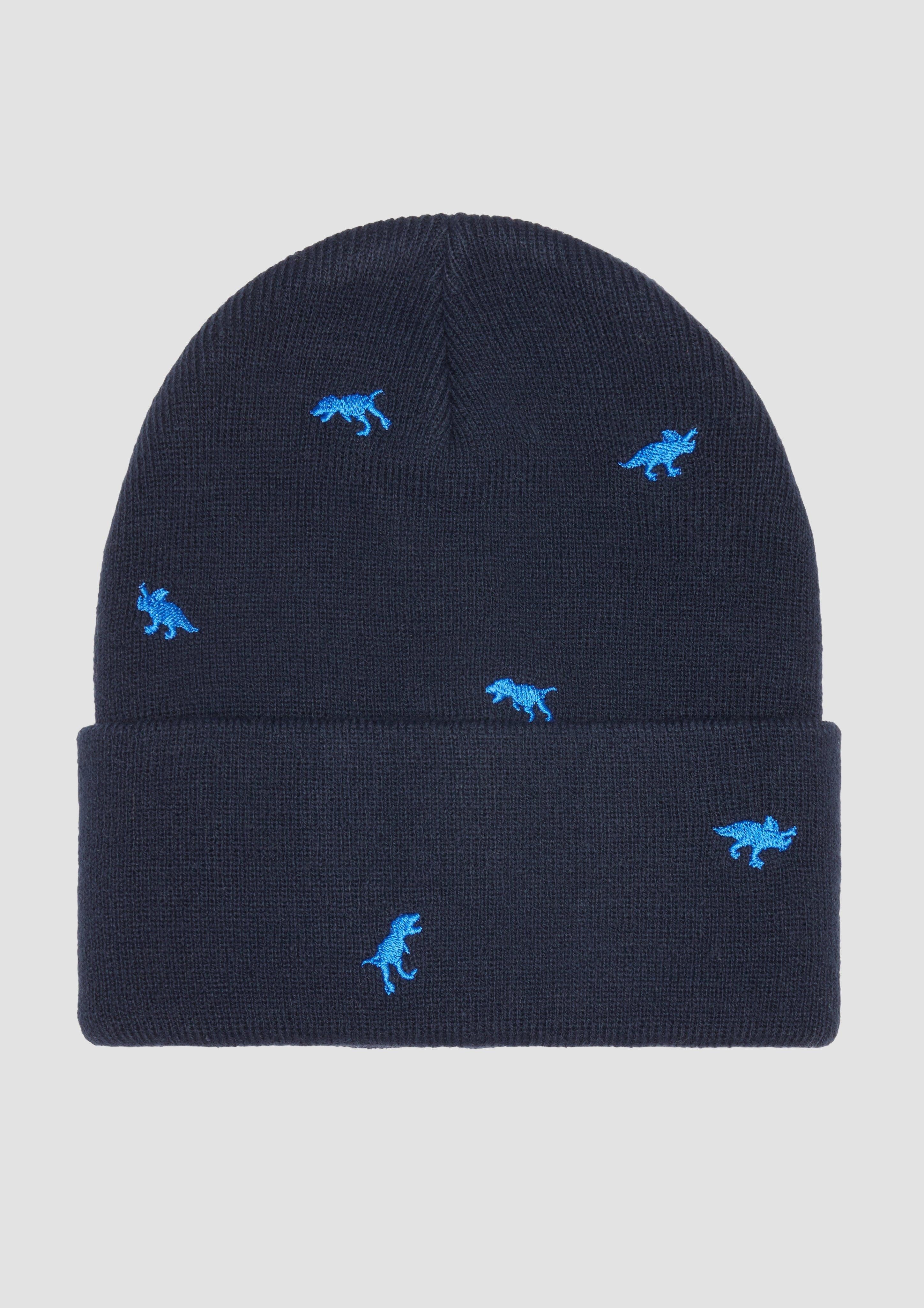 Strickmütze Strickmütze mit Dino-Stickereien