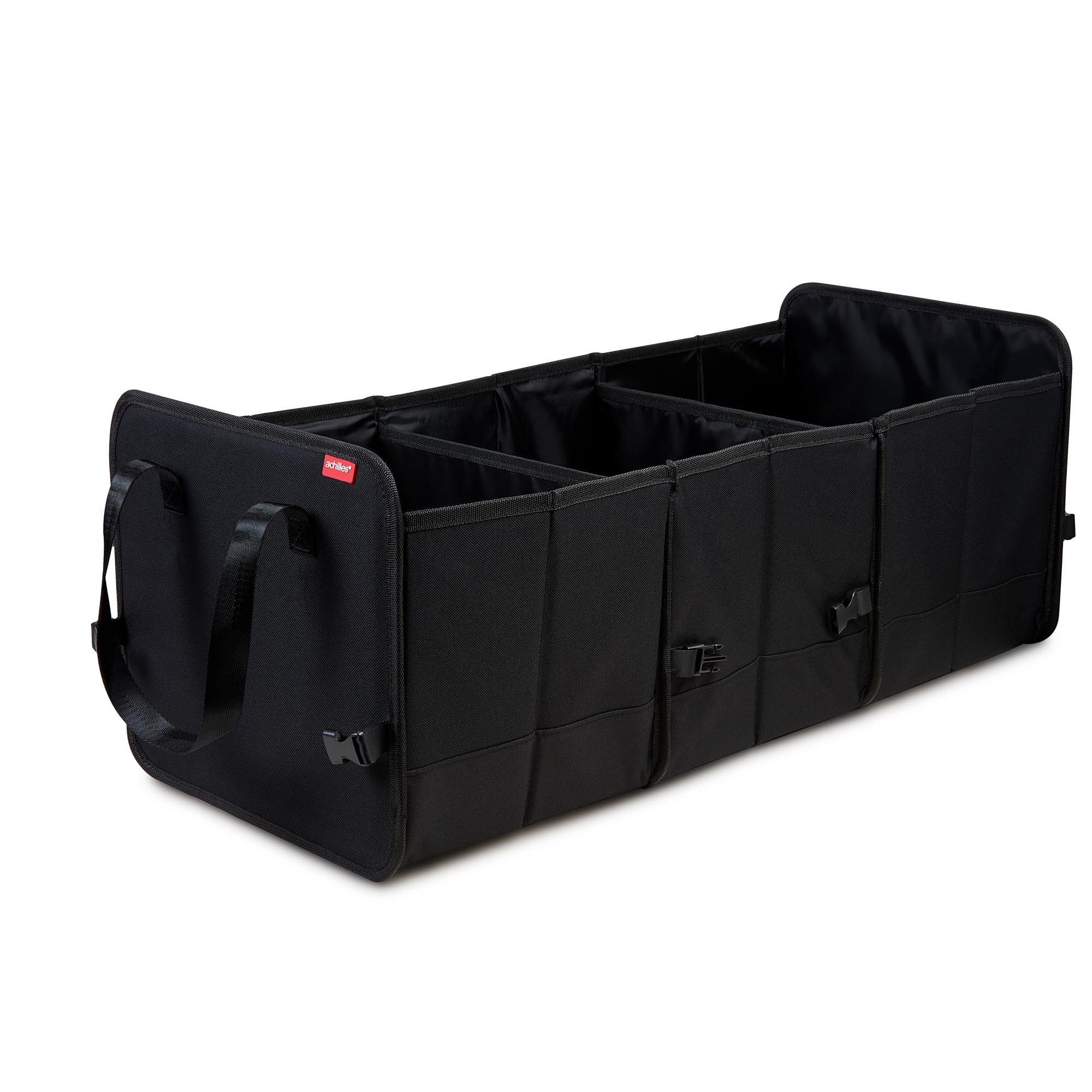 achilles Klappbox Robuste Kofferraumtasche mit Klettbefestigung, 71 l, Faltbarer Auto-Organizer mit Henkel, 74x33x29 cm