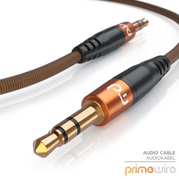 Primewire Audio-Kabel, AUX, 3,5-mm-Klinke (200 cm), Klinkenkabel, Metallstecker, Klinke Verbindungskabel, Audiokabel - 2m