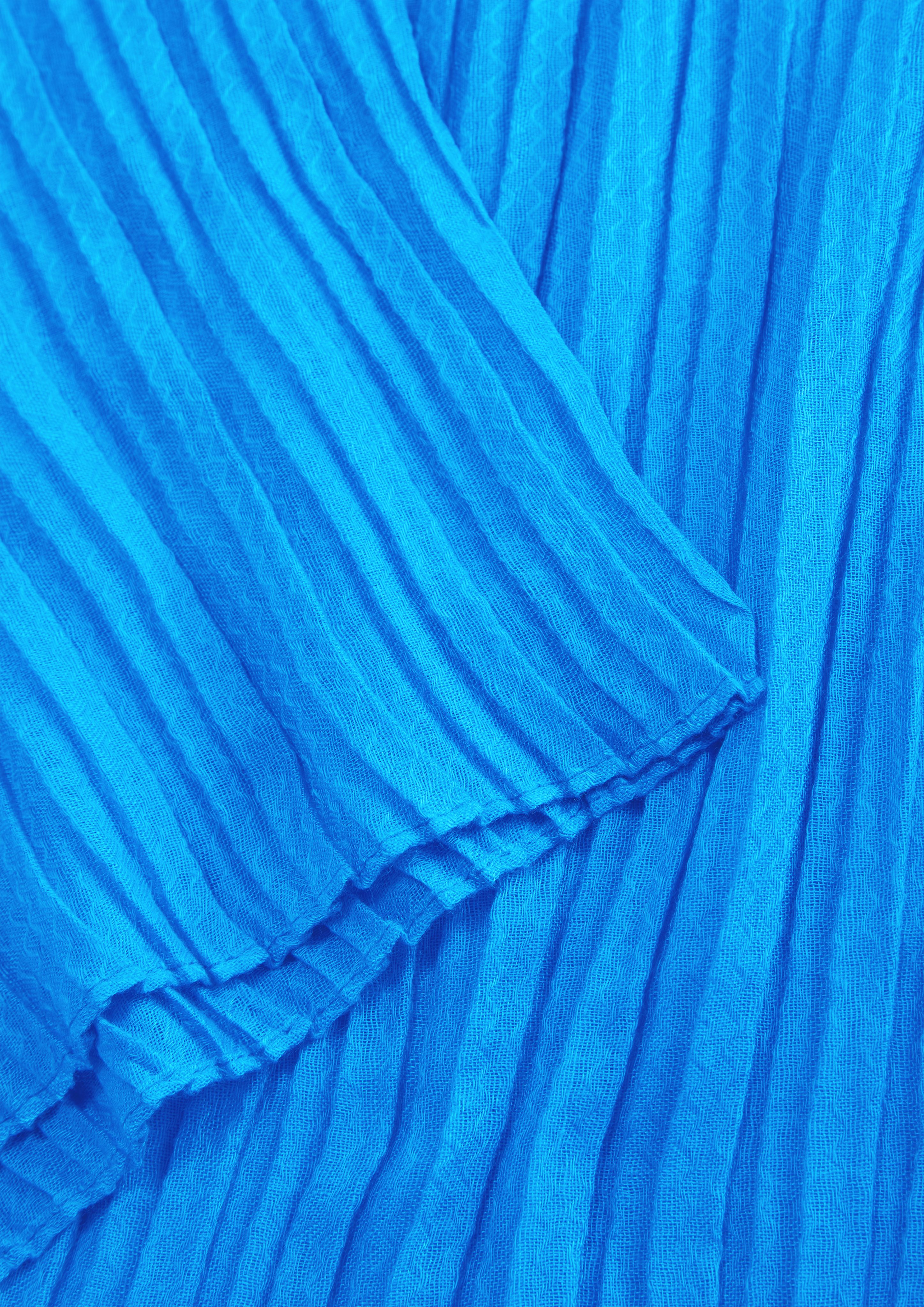 s.Oliver Halstuch Leichter Loop-Schal Plisseefalten mit royalblau