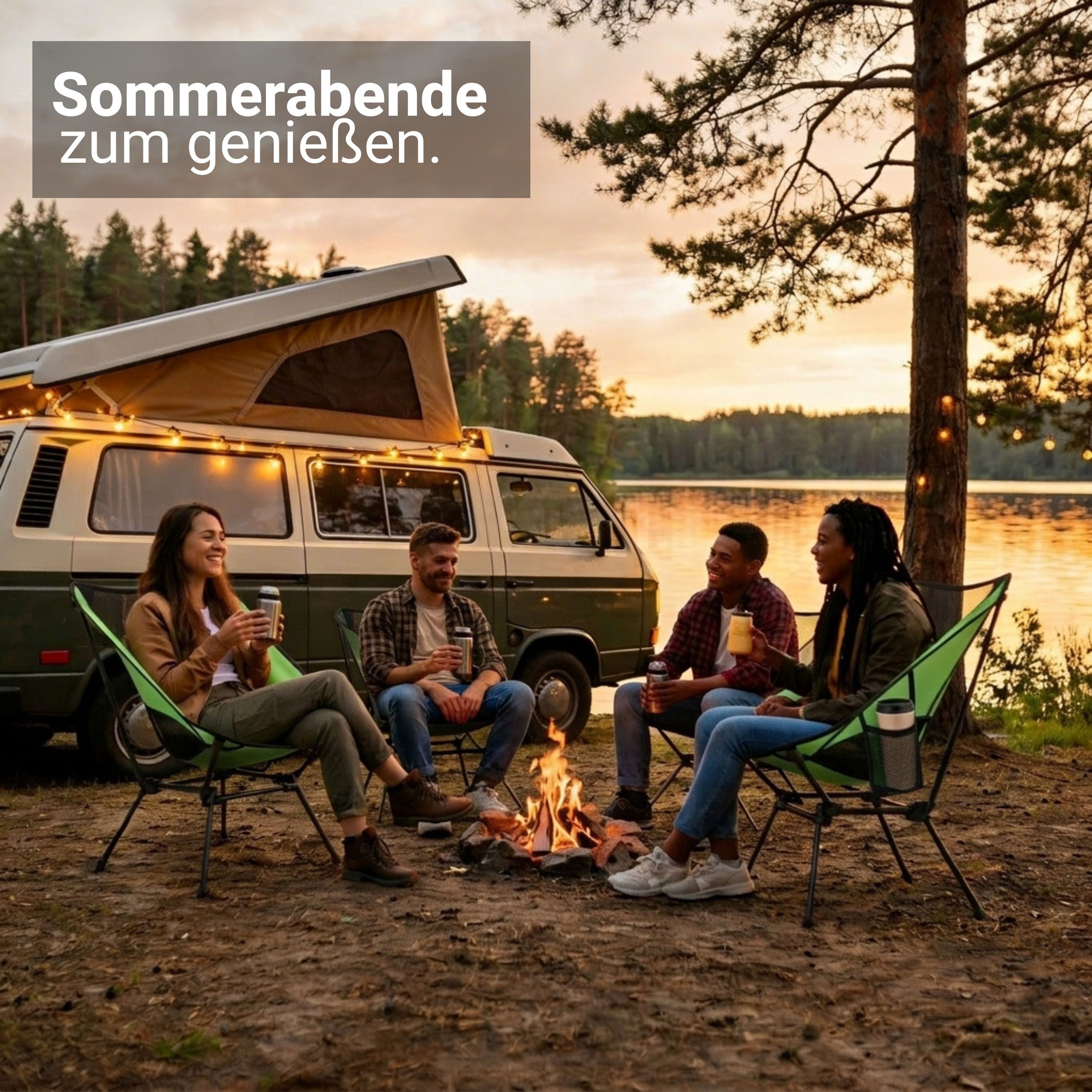 NovaTerra Gartenlounge-Set Campingstuhl klappbar mit 2 Taschen