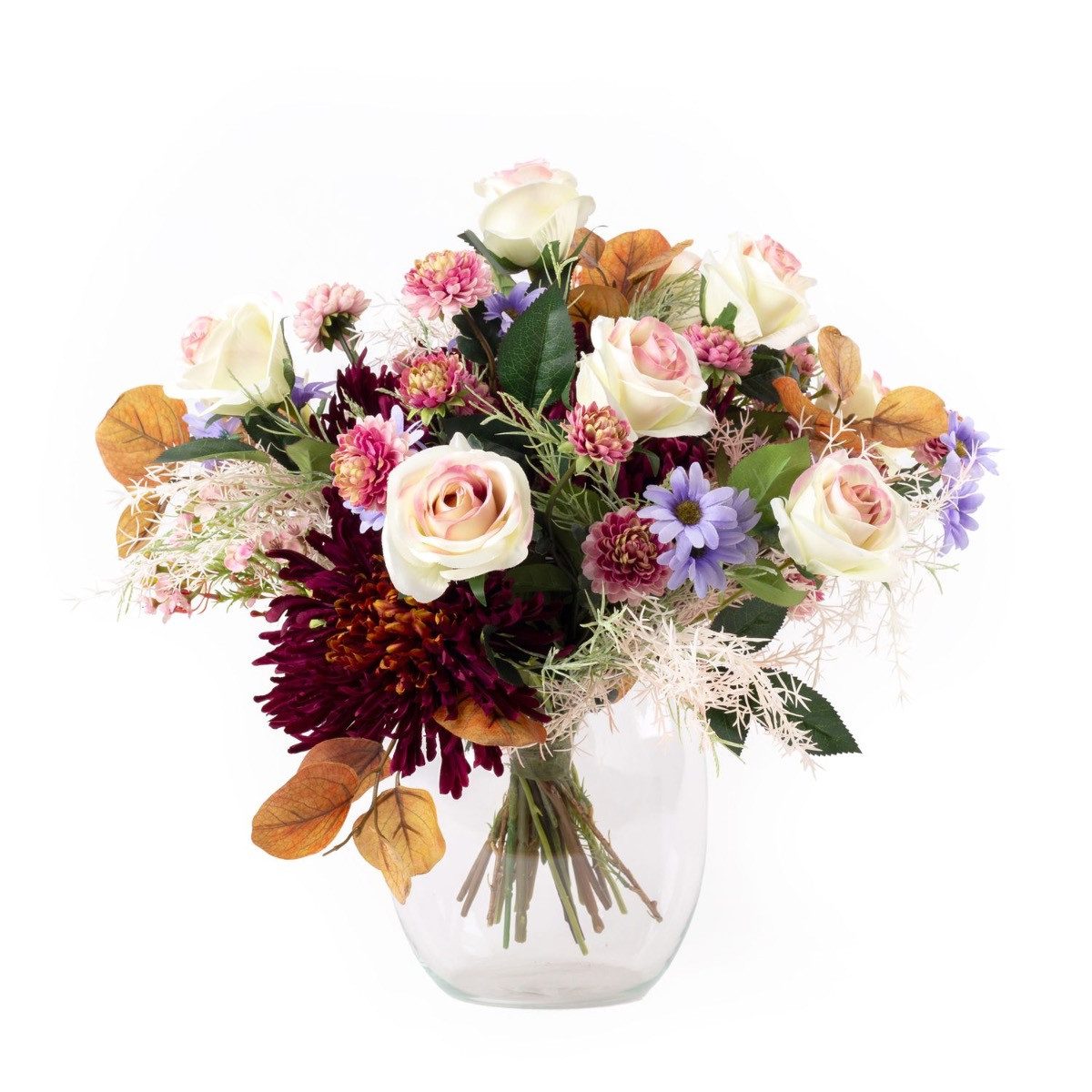 Kunstblumenstrauß Künstlicher Spätsommer Strauß FRINGILLA, Creme-violet, artplants, Höhe 50.0 cm