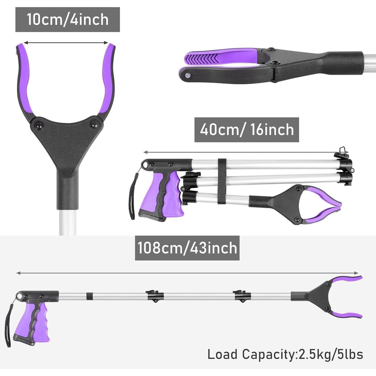 LuxusKollektion Greifzange Greifzange Senioren Magnet Greifarm drehbar Müllzange 108cm Violett – Bild 2 von 5